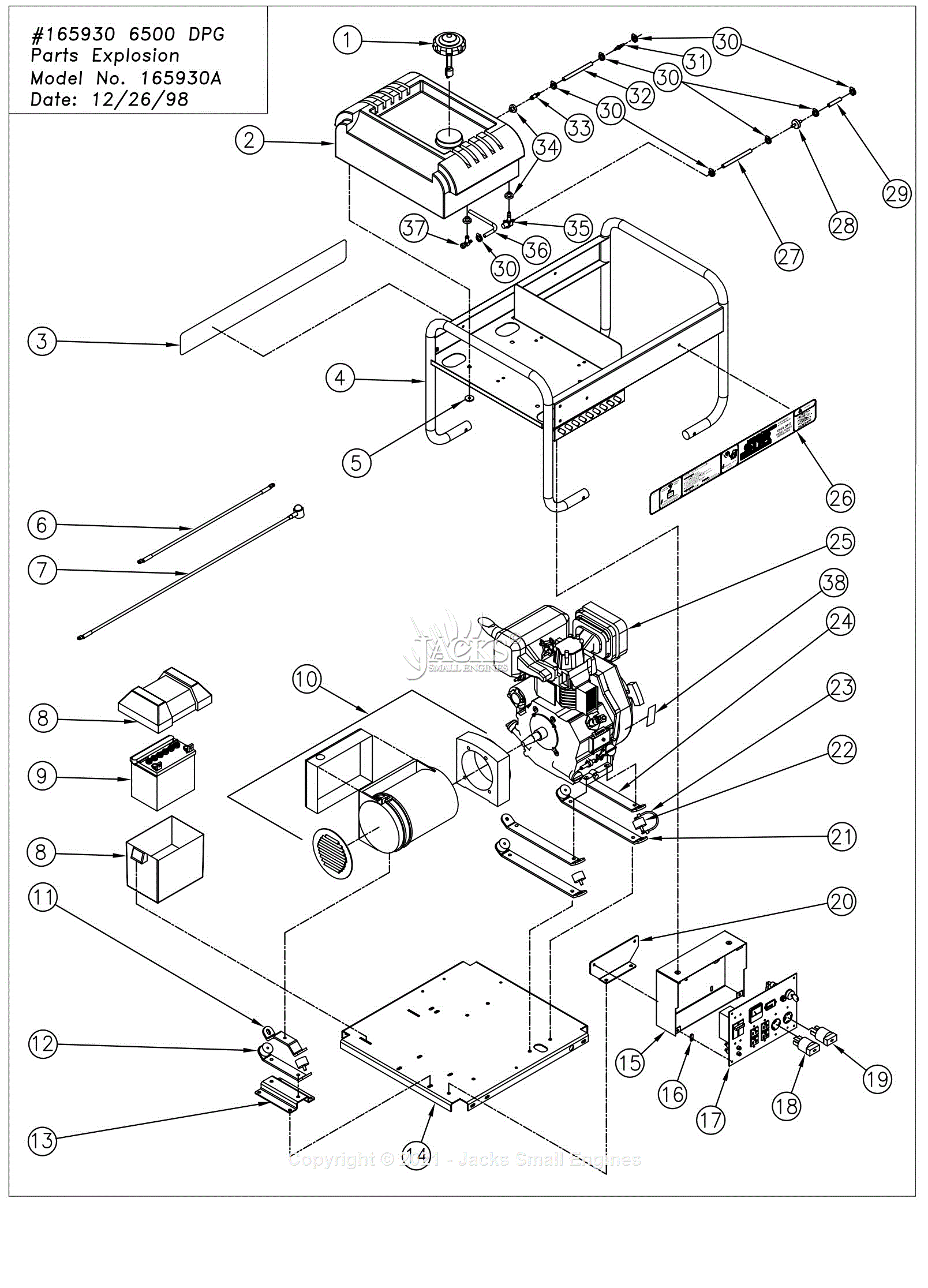 Northstar 165930A Parts Diagram for 165930A Parts Explosion