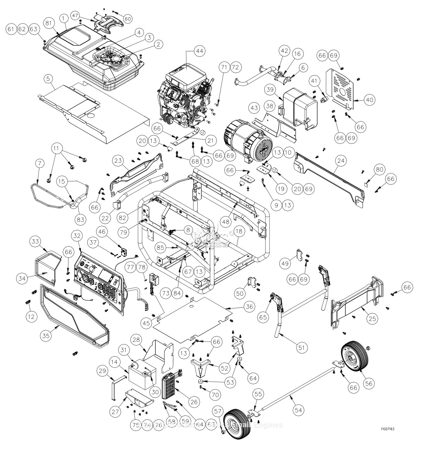 Northstar 1654405 Parts Diagram for Generator Parts Exploded View Rev – A