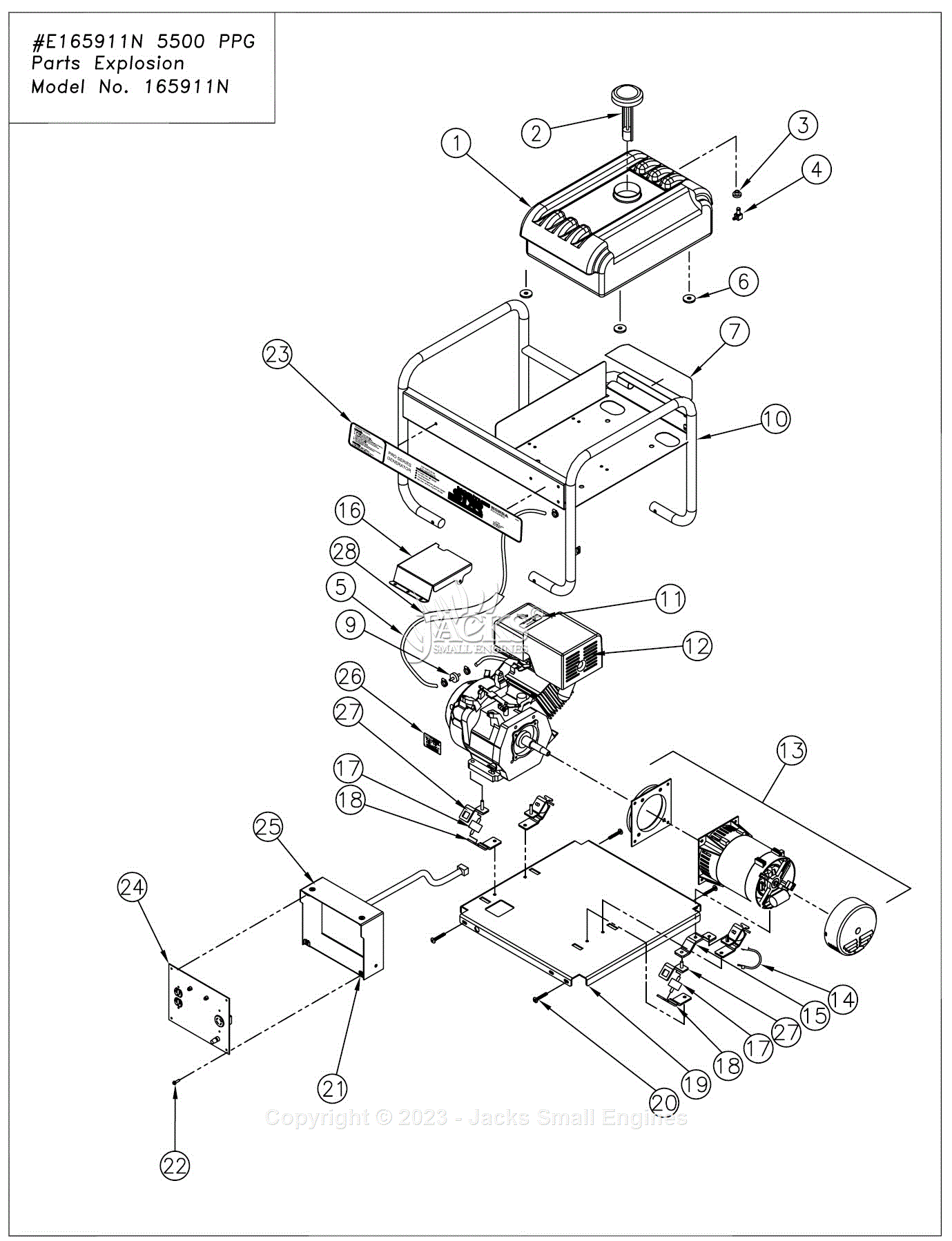 Northstar 165911N Parts Diagram for #E165911N 5500 PPG Parts Explosion ...