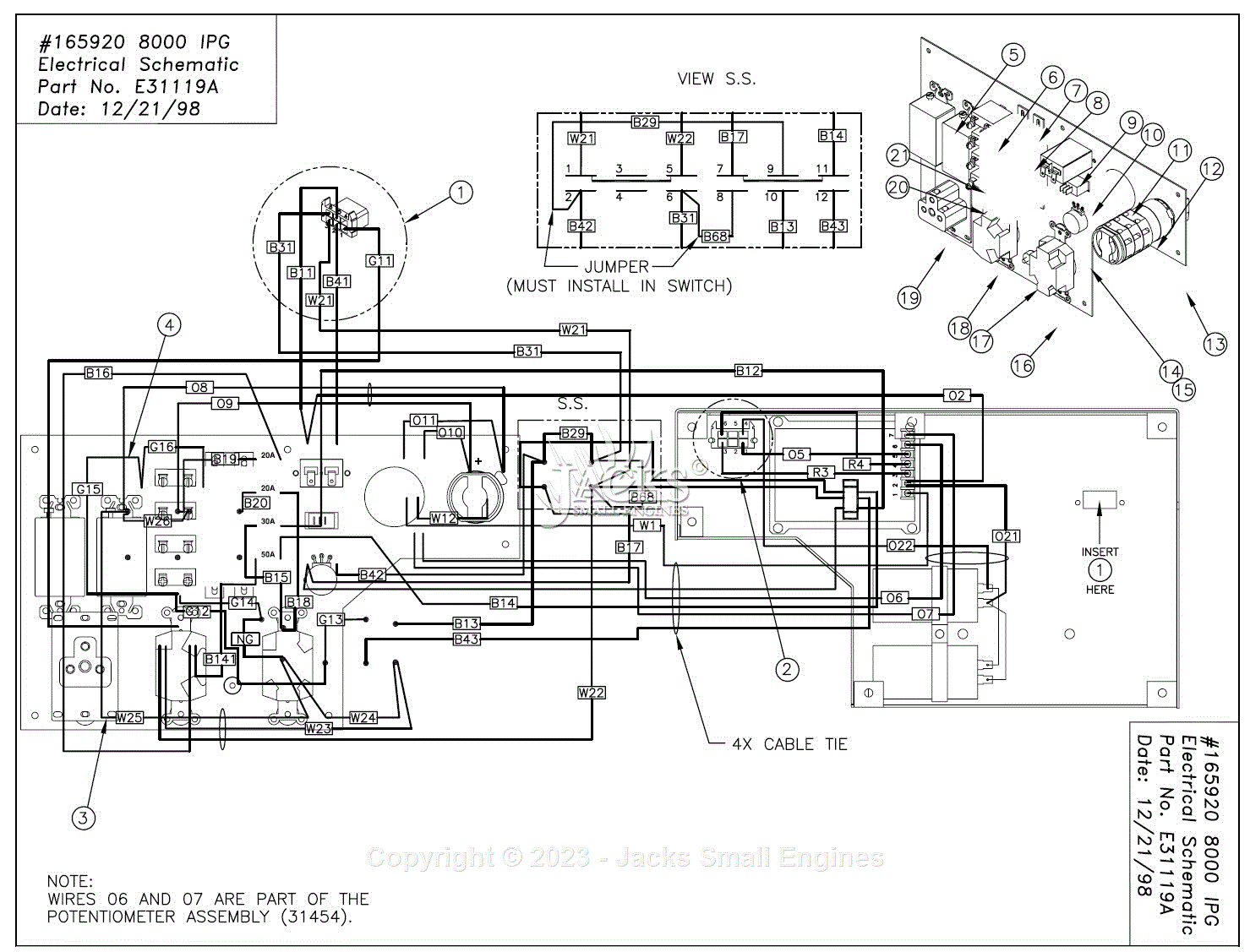 Northstar 165920A Parts Diagram for #165920 8000 IPG Electrical Schematic