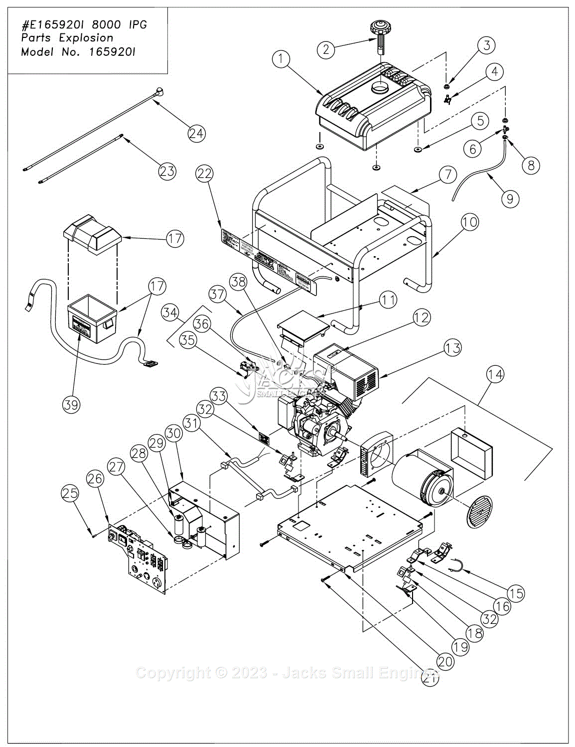 Northstar 165920I Parts Diagram for #E165920H 8000 IPG Parts Explosion ...