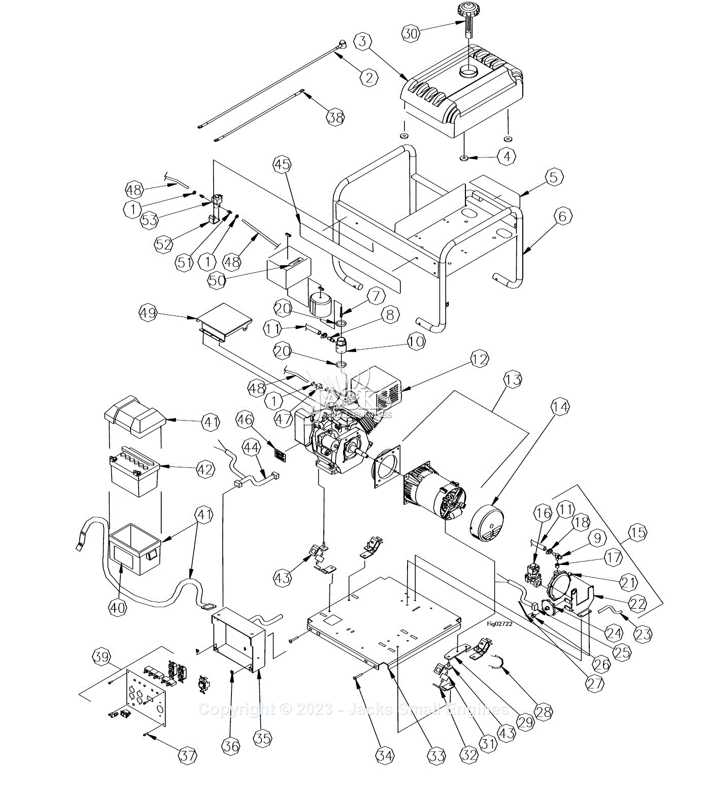 Northstar 165938N Parts Diagram for Generator Exploded View Rev- N.1