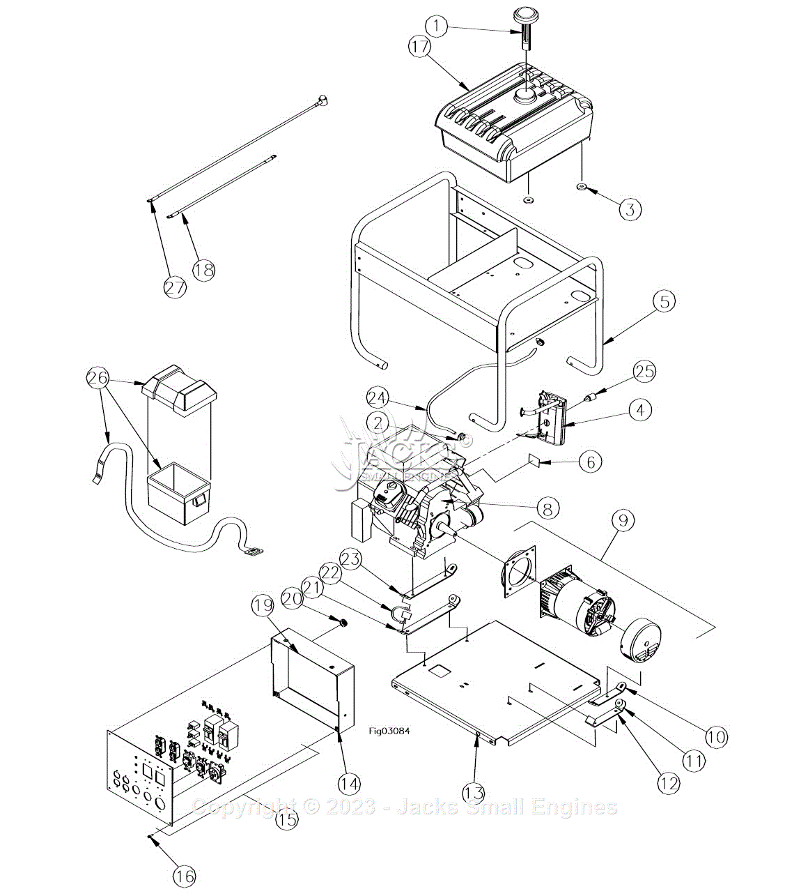 Northstar 165967I Parts Diagram for Generator Exploded View Rev – I