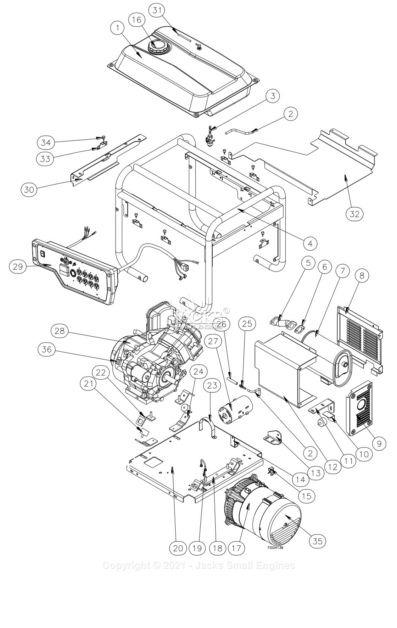 Northstar 165610a Parts Diagram For Generator Exploded View 165610 Rev – A