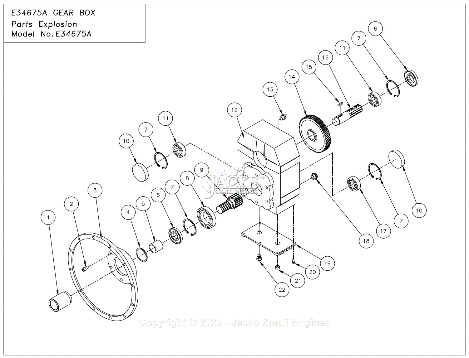 Northstar 165949A Parts Diagram for E34675A Gear Box Parts Explosion ...