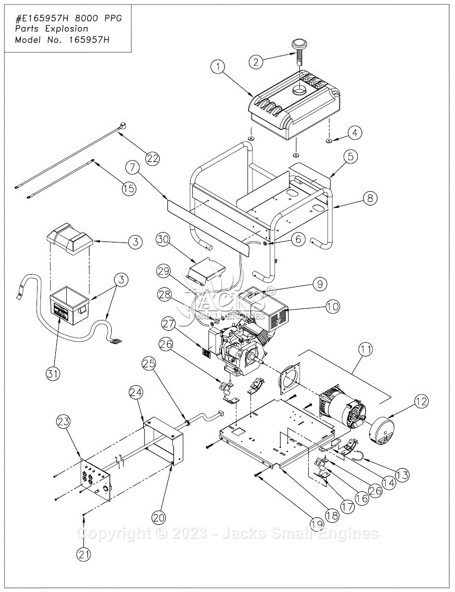 Northstar 165957H Parts Diagram for #E165957H 8000 PPG Parts Explosion ...