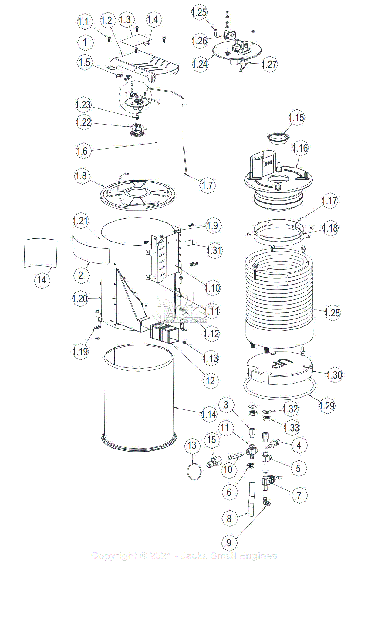 Northstar 157117A Parts Diagram for Parts Explosion - Heat Exchanger ...