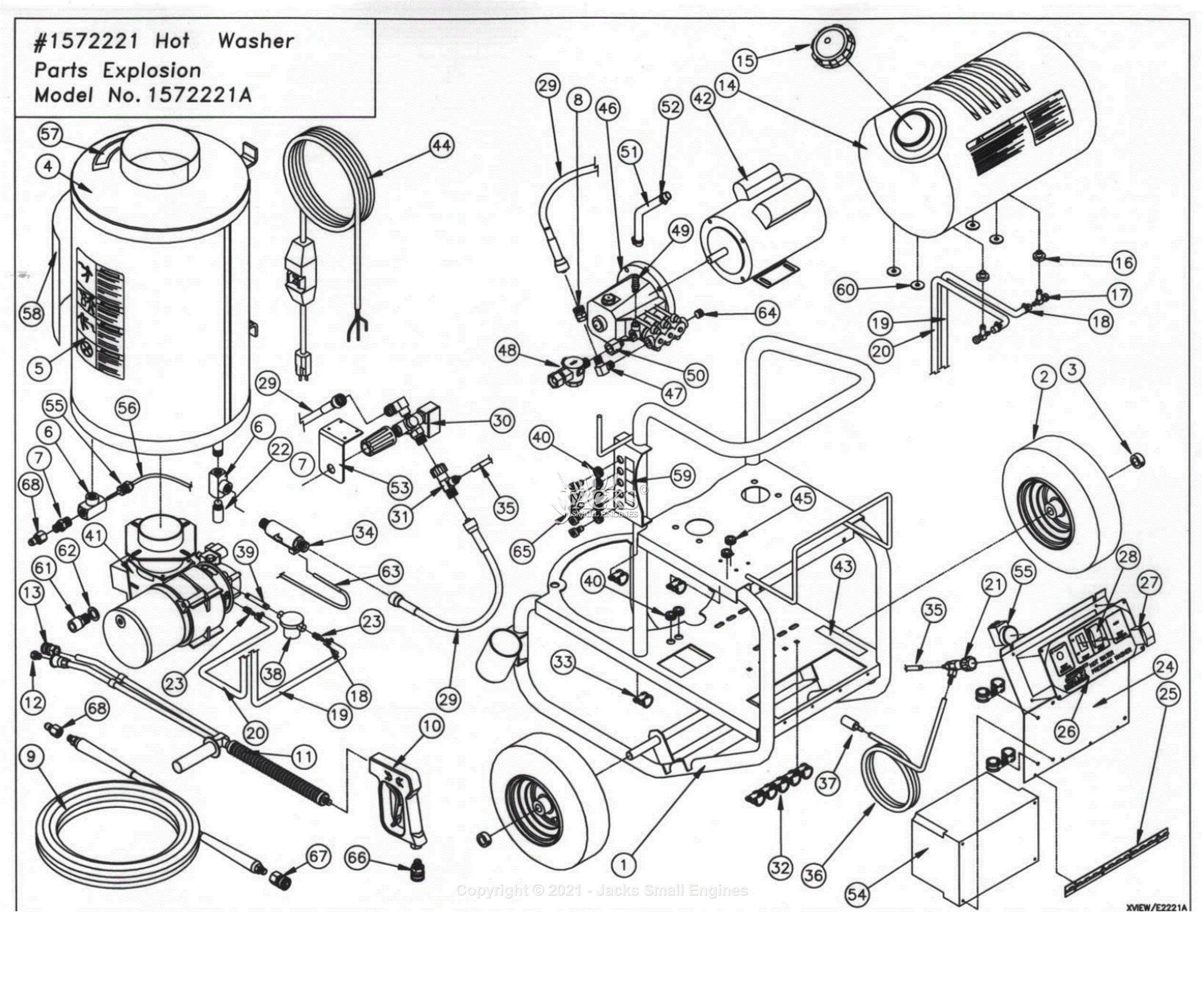 Northstar 1572221A Parts Diagram for 1572221A Component List