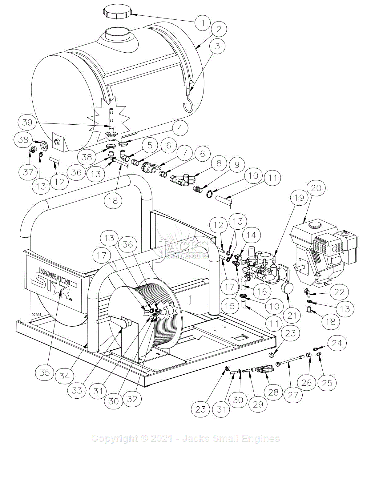 Northstar 268173A Parts Diagram for Exploded View – 268173 – Rev A