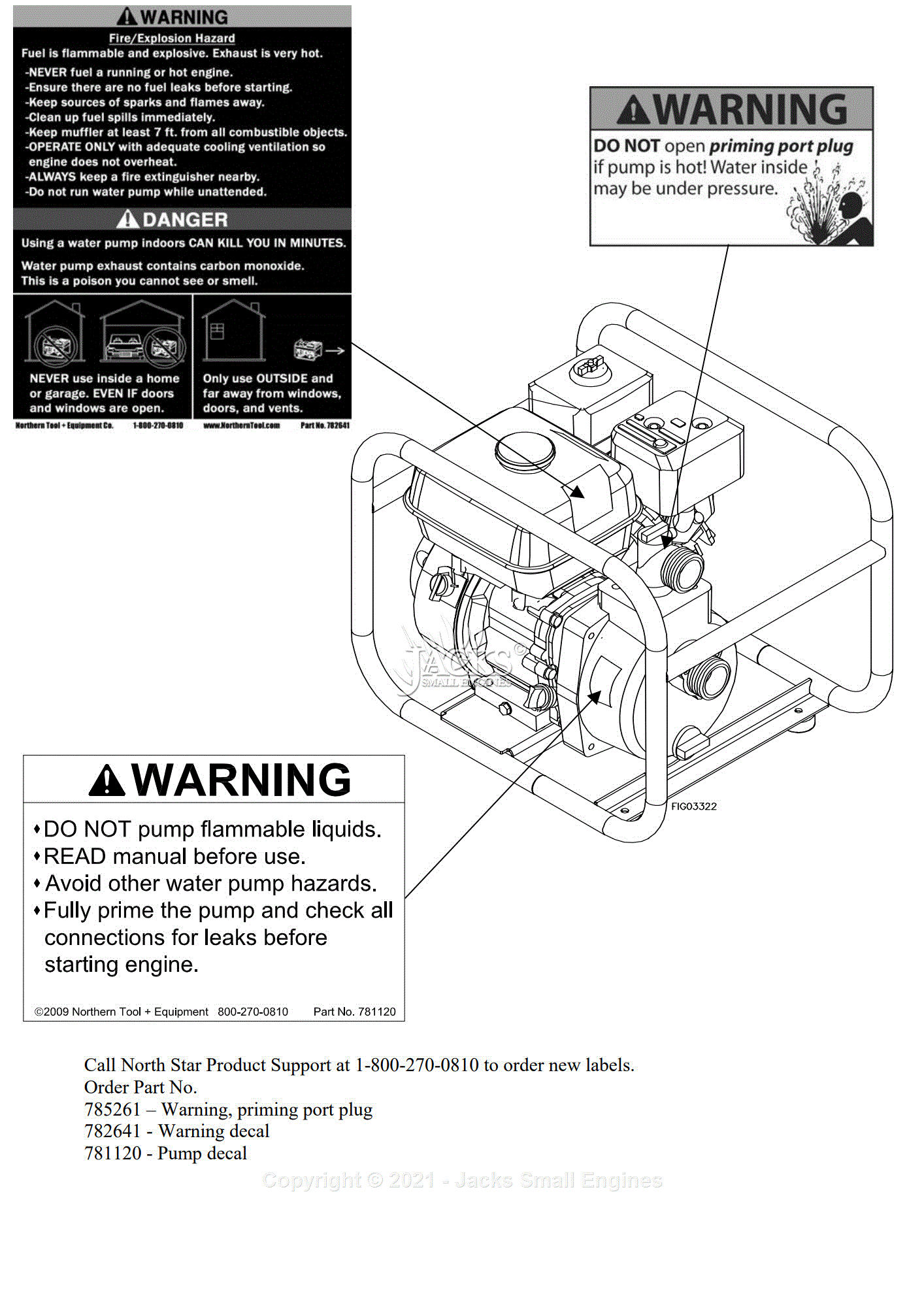 Northstar 109163B Parts Diagram for Warning Label Location