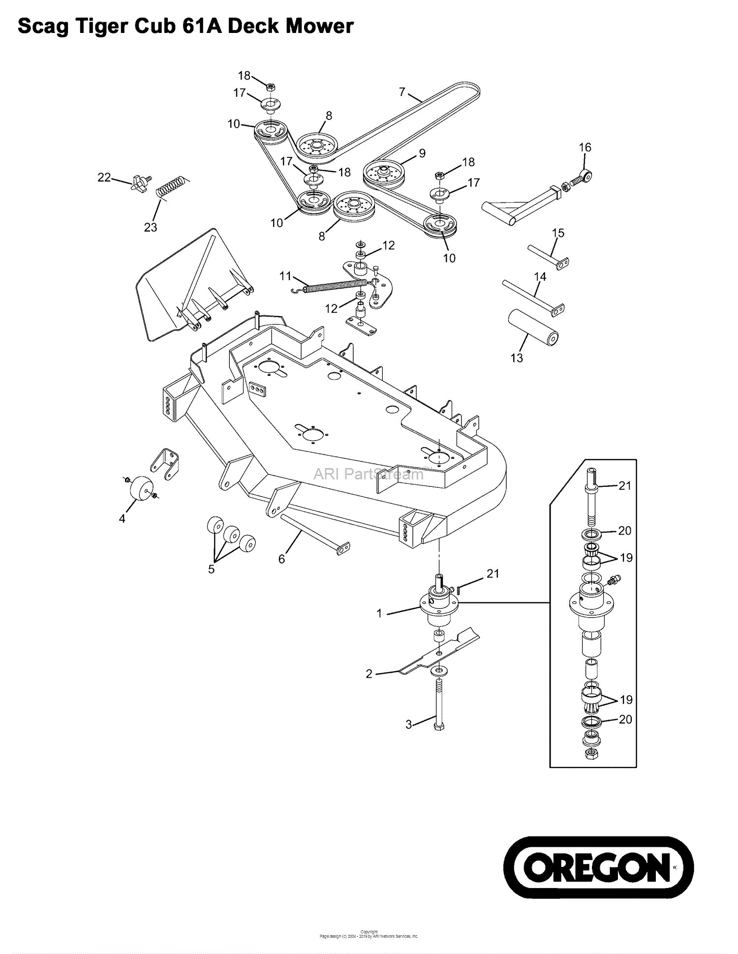 Oregon Scag  Parts Diagram  for Scag  Tiger  Cub 61A Deck Mower