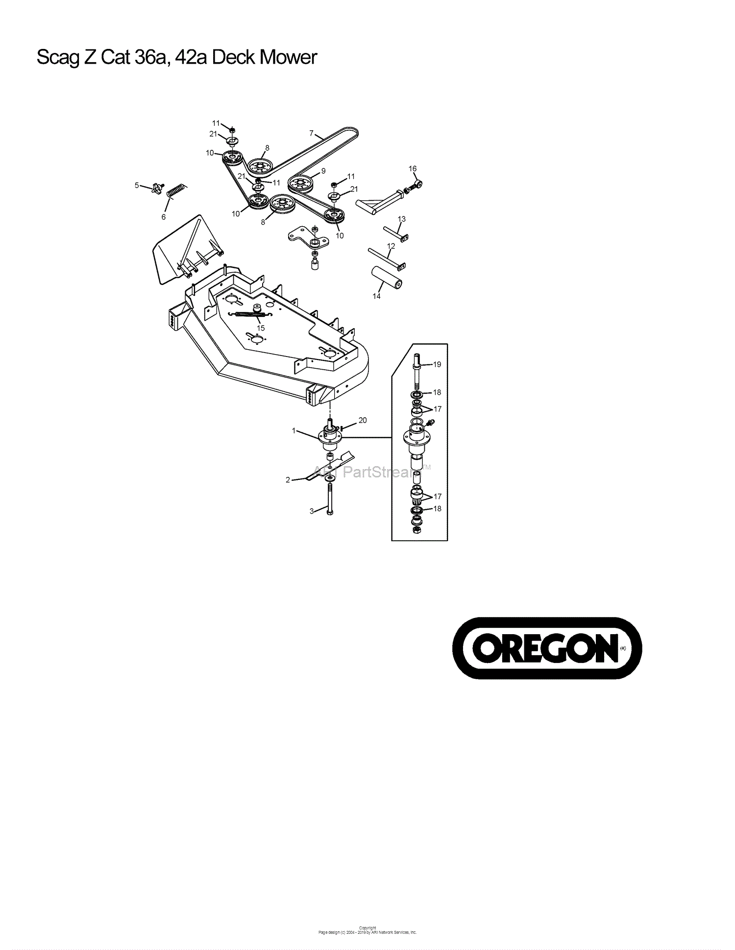 Oregon Scag  Parts Diagram for Scag  Z Cat  36A 42A Deck Mower