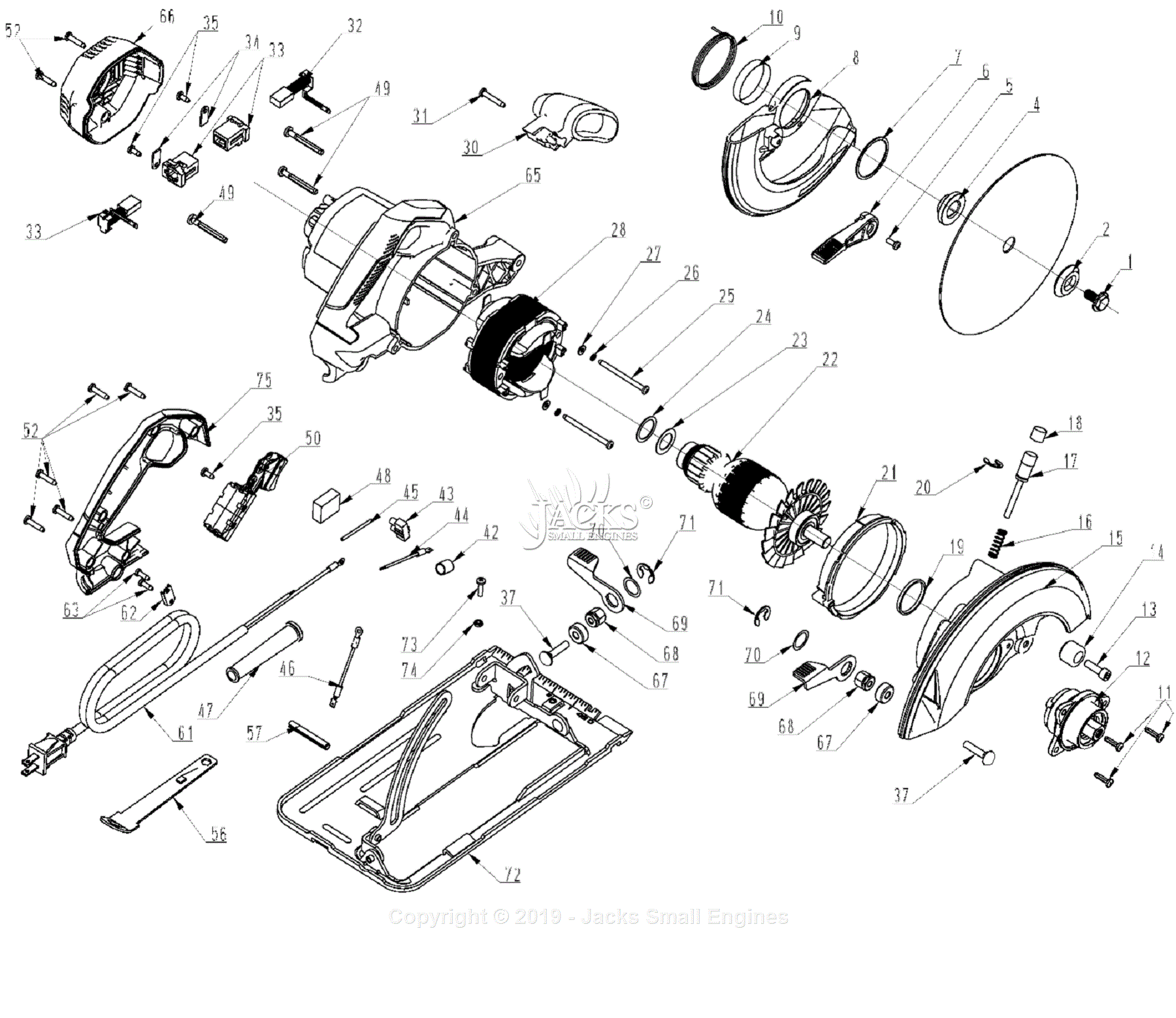 Porter Cable PC15TCS Parts Diagram for Assembly