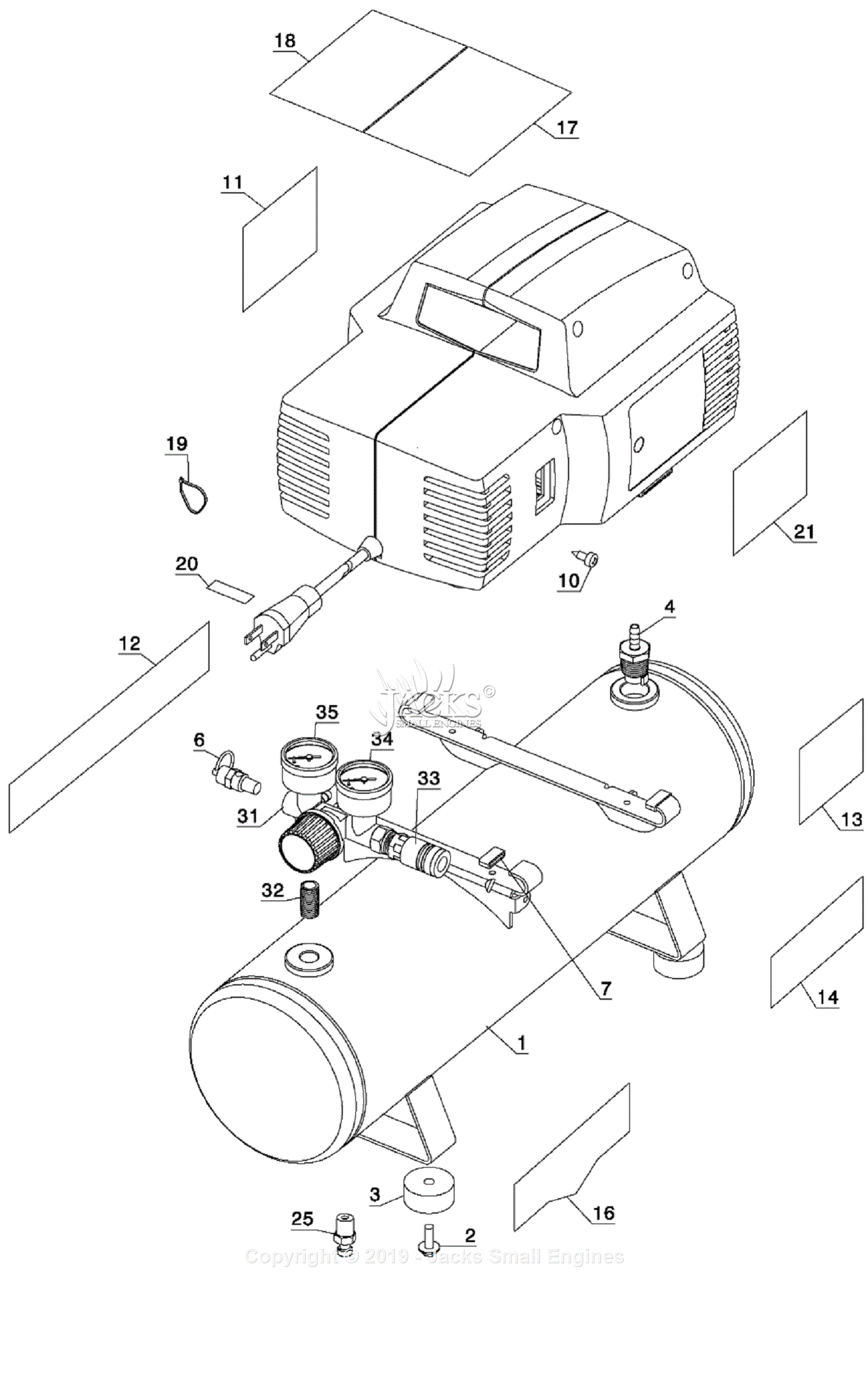 Porter Cable C2025 Parts Diagram for Assembly