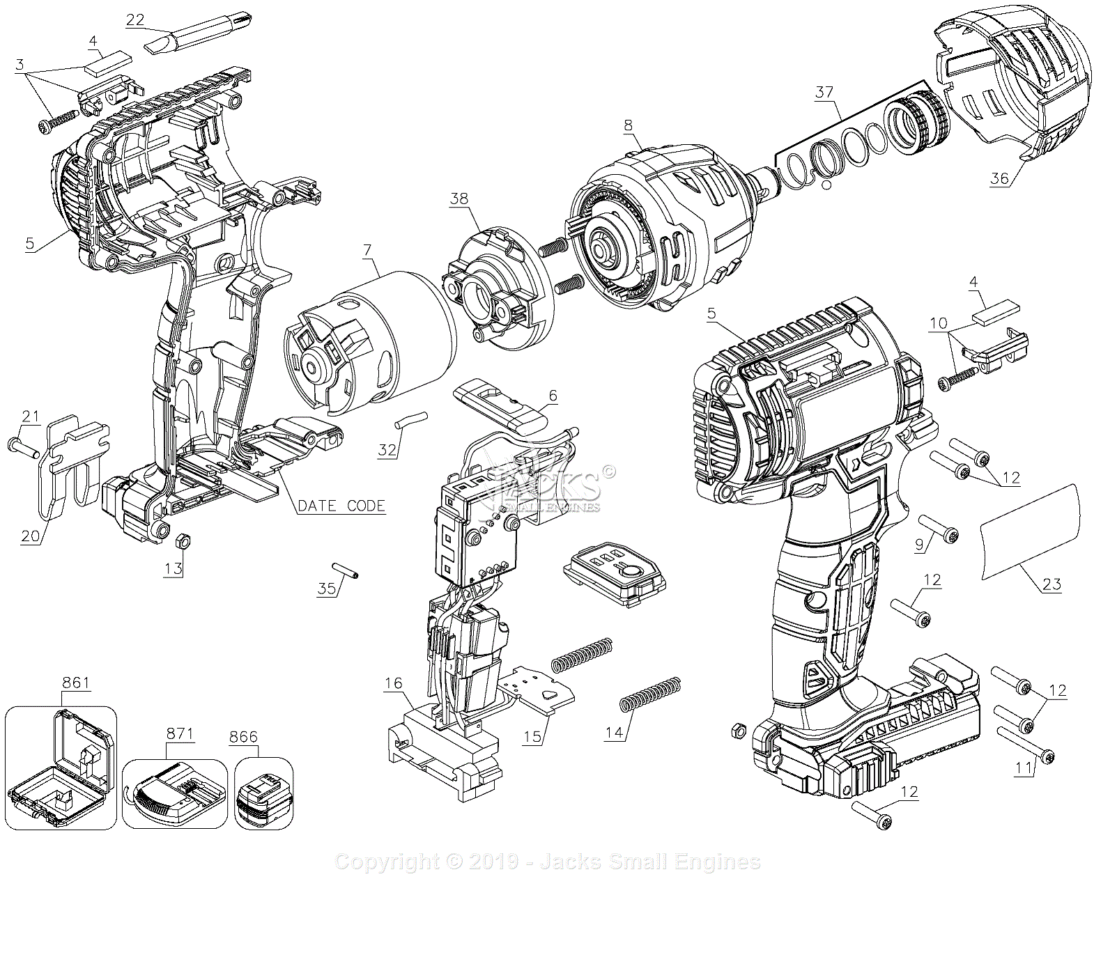 Porter Cable PCCK640LB Parts Diagram for Assembly