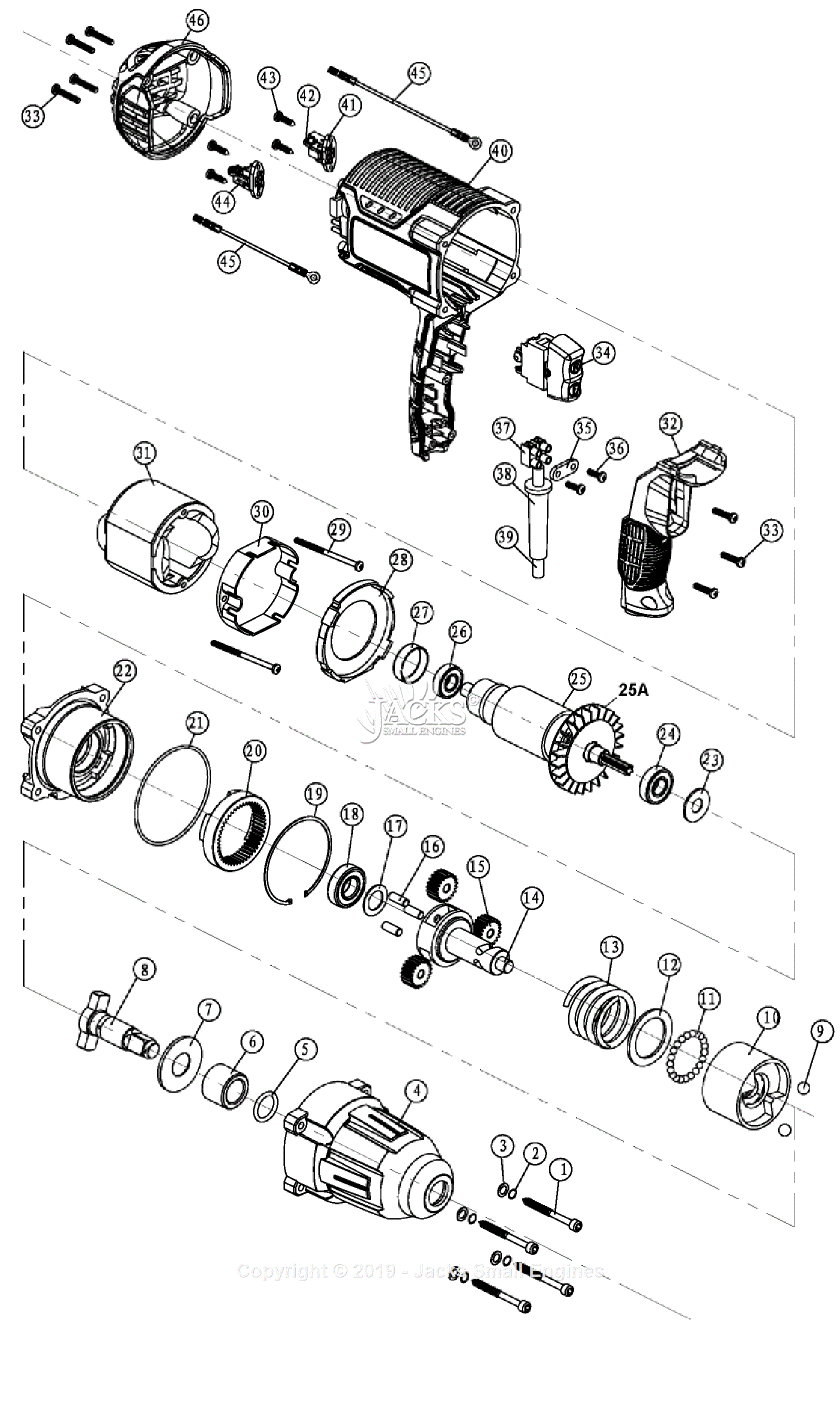 Porter Cable PCE211 Parts Diagram for Assembly