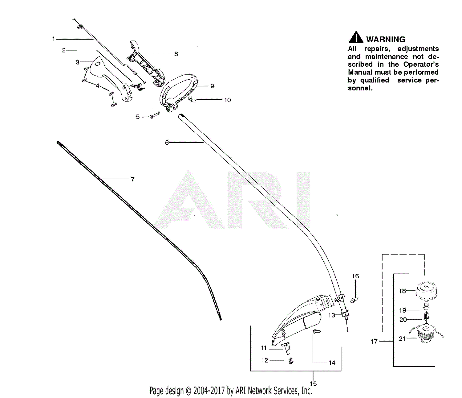 Poulan P1500 (2010-04_US_CAN) Parts Diagram for SHAFT HANDLE