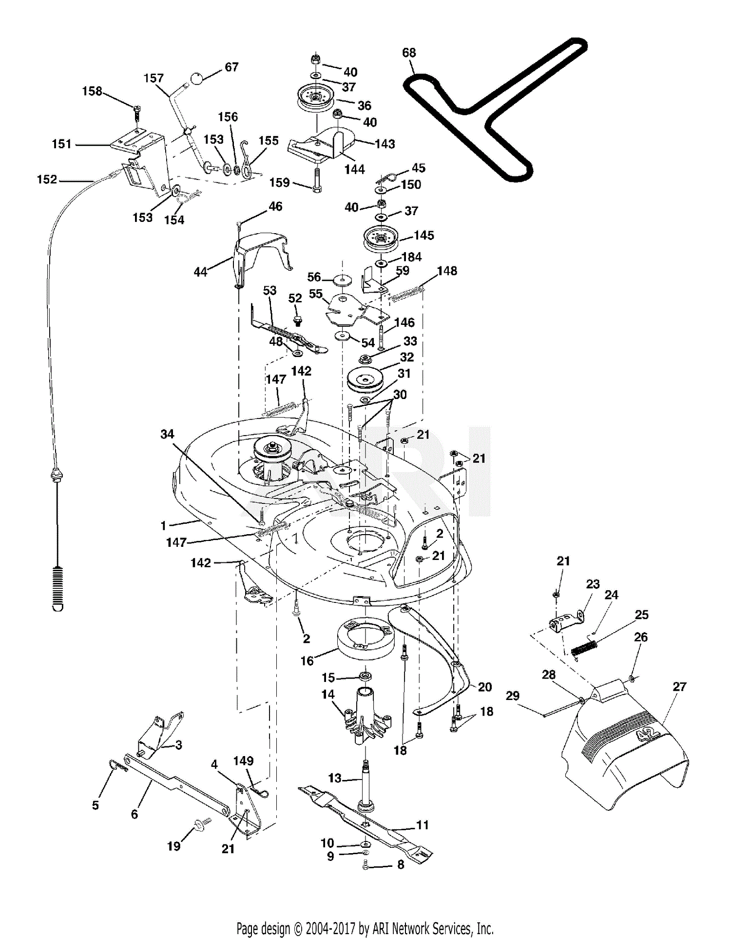 Poulan WET1742STA (2003-01) Parts Diagram for MOWER DECK / CUTTING DECK