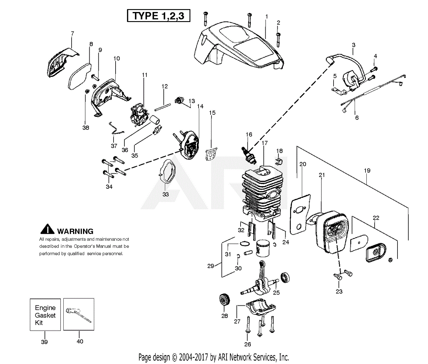 Poulan P3818 (201201) Parts Diagram for ENGINE