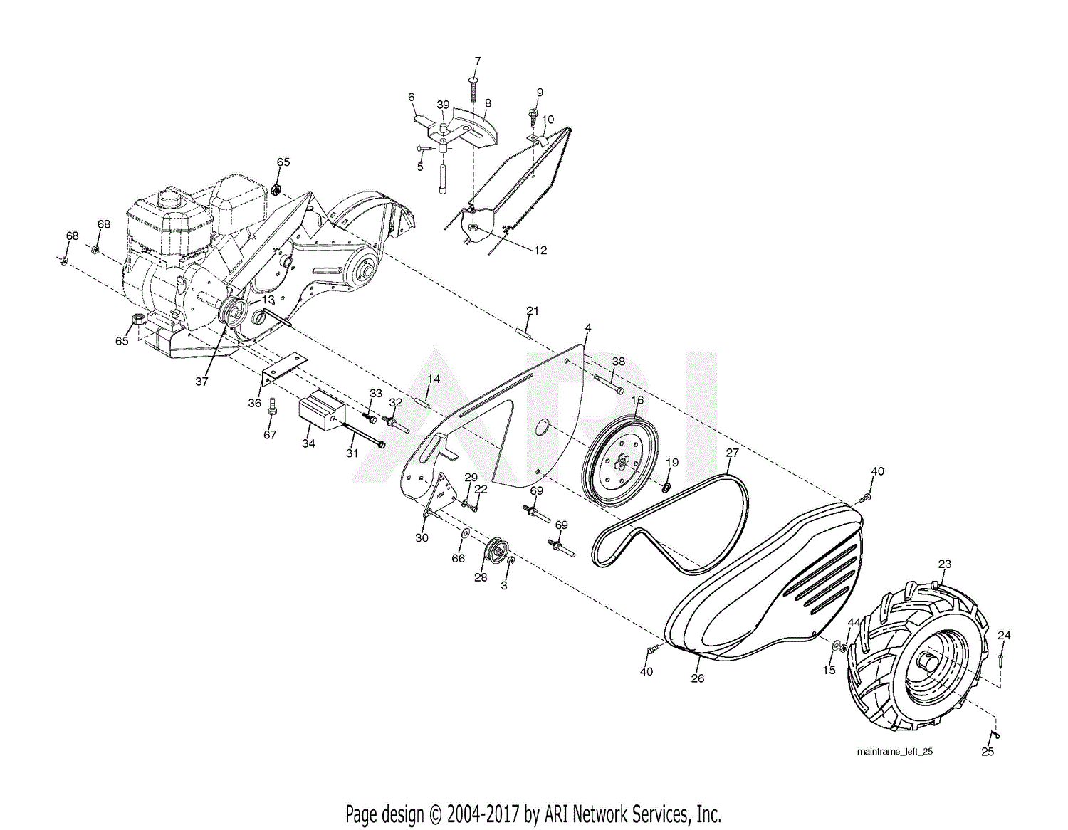 Poulan PRRT900 - 96092002700 (2011-01) Parts Diagram for MAINFRAME LEFT ...