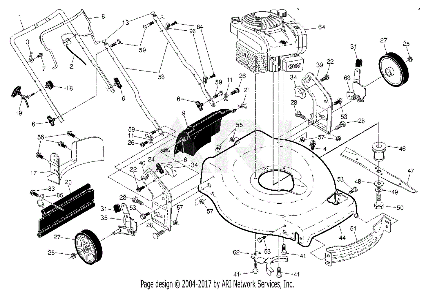 Poulan 961490002 - 96149000202 (2014-02) Parts Diagram for FRAME ENGINE