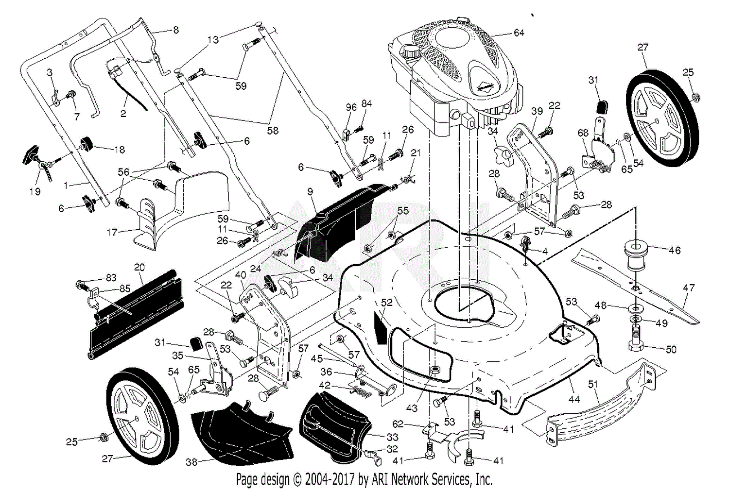 Poulan PR625Y22RHP - 96142012701 (2015-02) Parts Diagram for FRAME