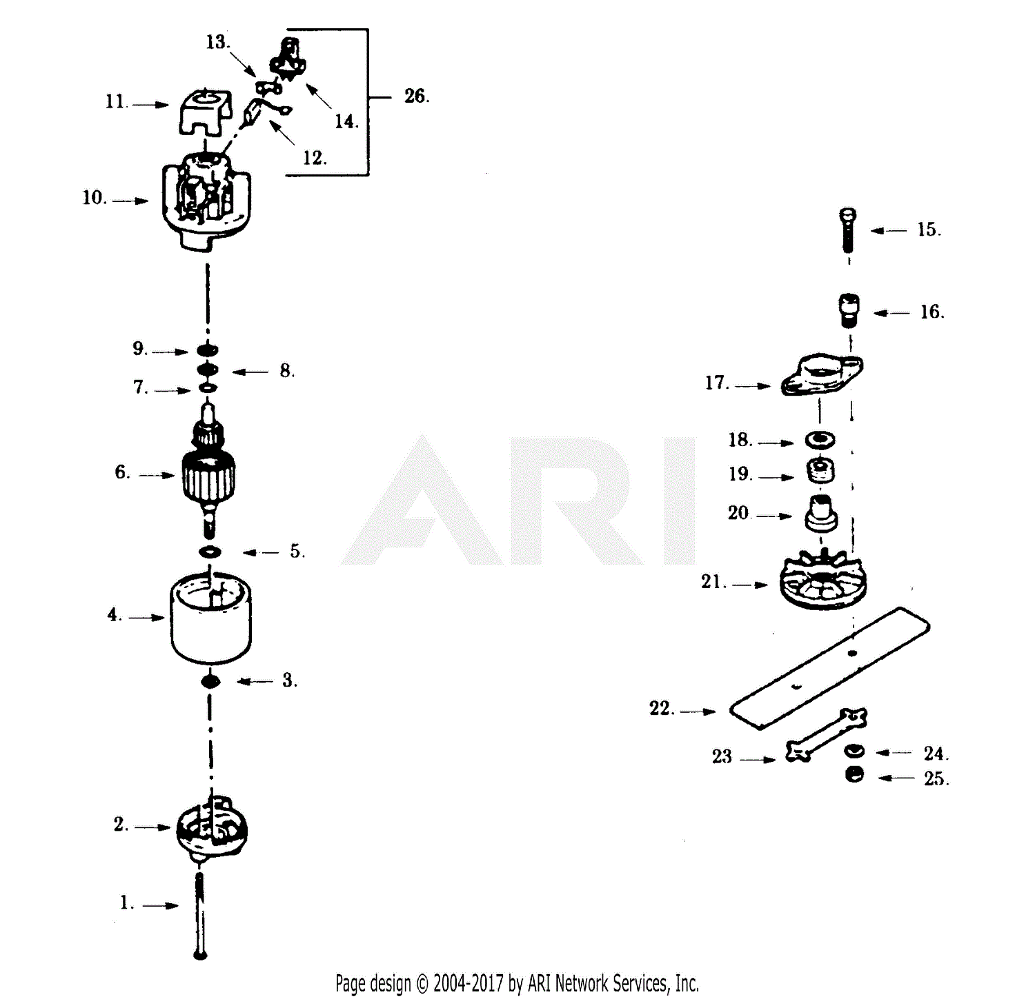 Poulan 950-00 Blower Parts Diagram for BRUSH ASSEMBLY