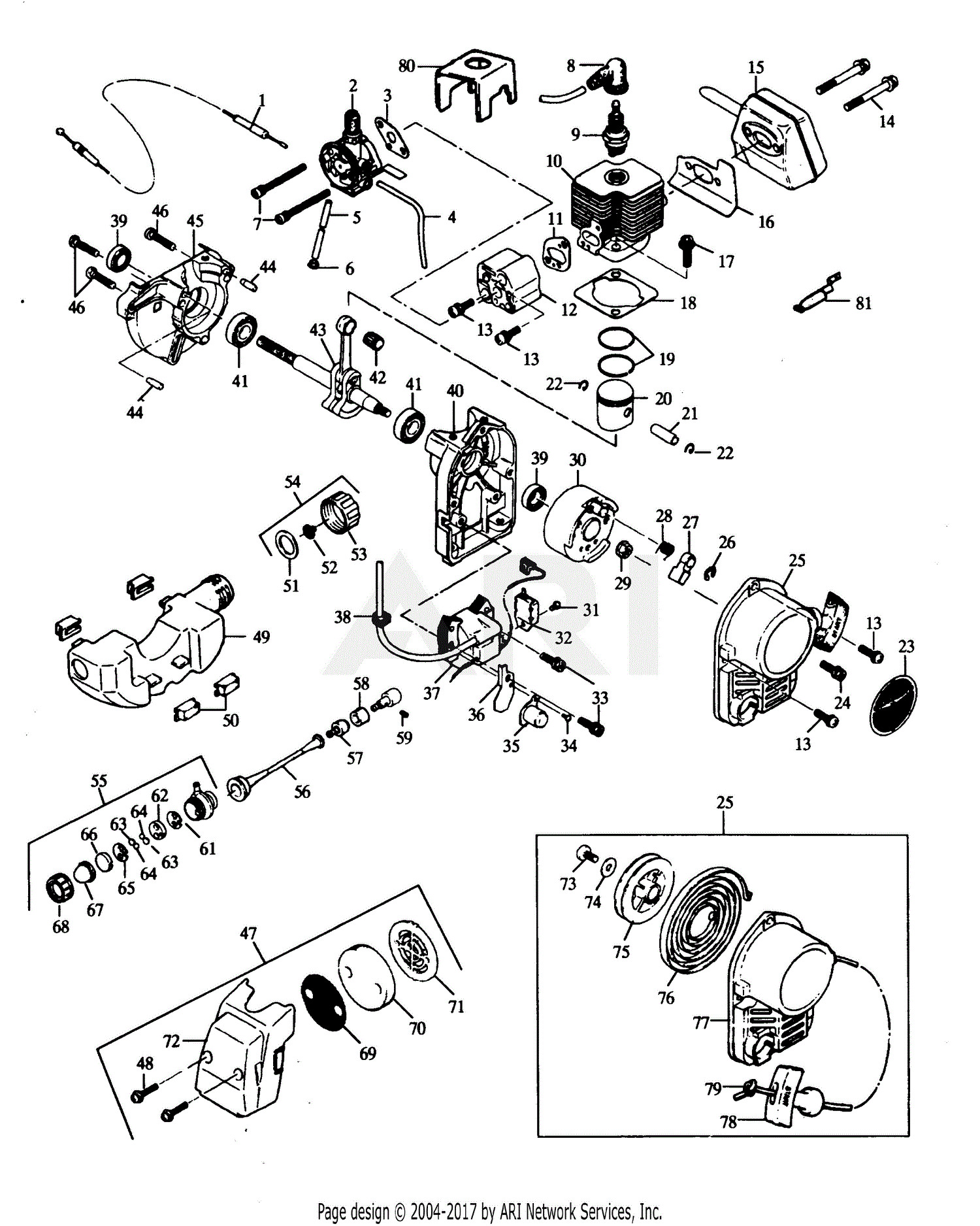 Poulan GB350 Gas Blower Parts Diagram for POWER UNIT