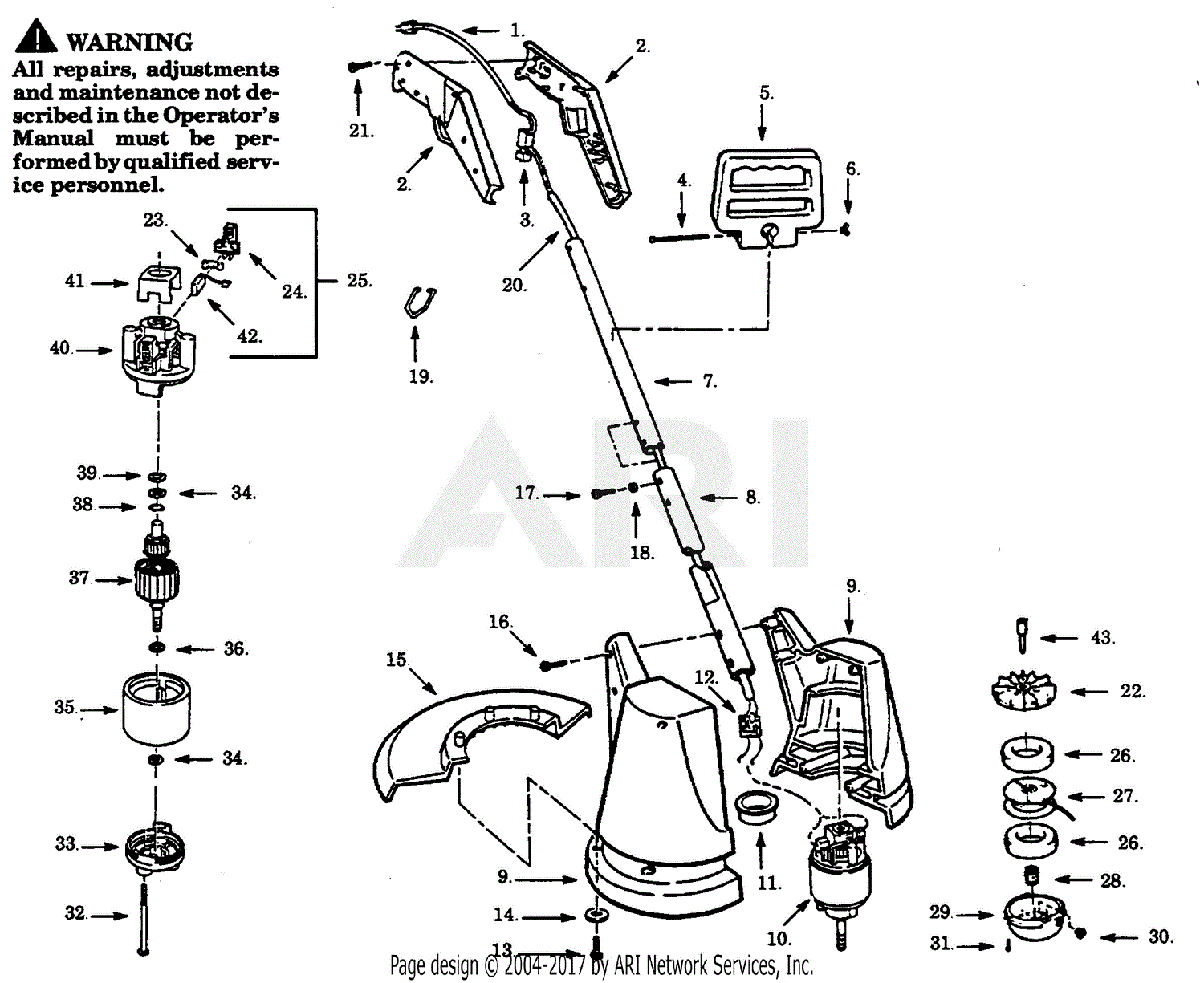 Poulan SK140C-02 Electric Trimmer Parts Diagram for TRIMMER ASSEMBLY