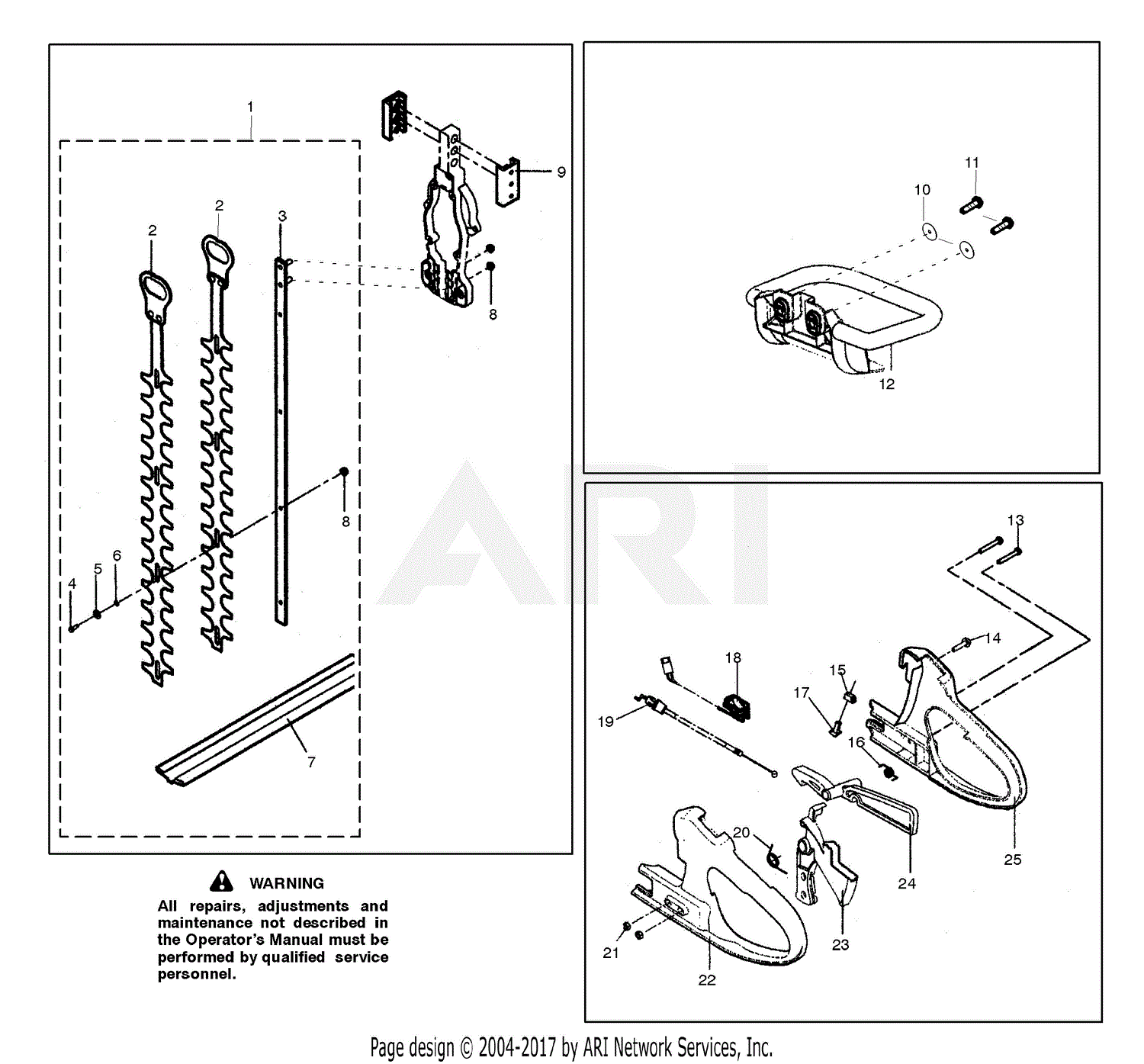 Poulan 25HHT Hedge Trimmer, Hybrid Hedge Trimmer - HHT25 Parts Diagram