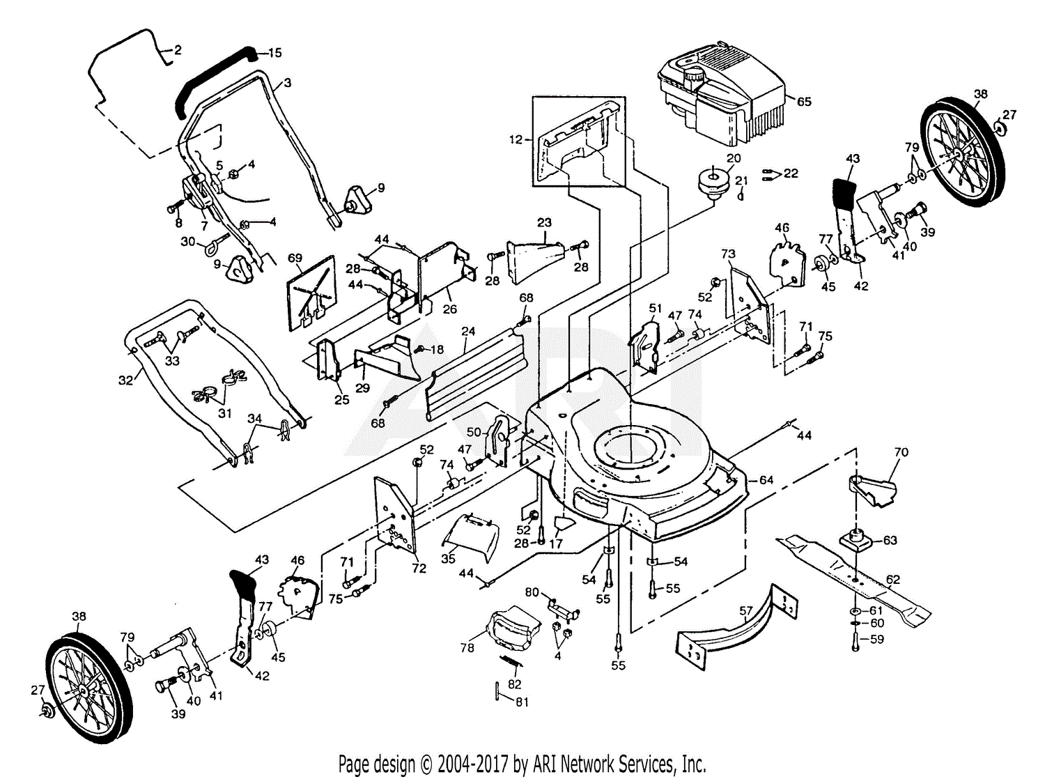 Poulan P2260a Mower Parts Diagram For Rotory Lawn Mower