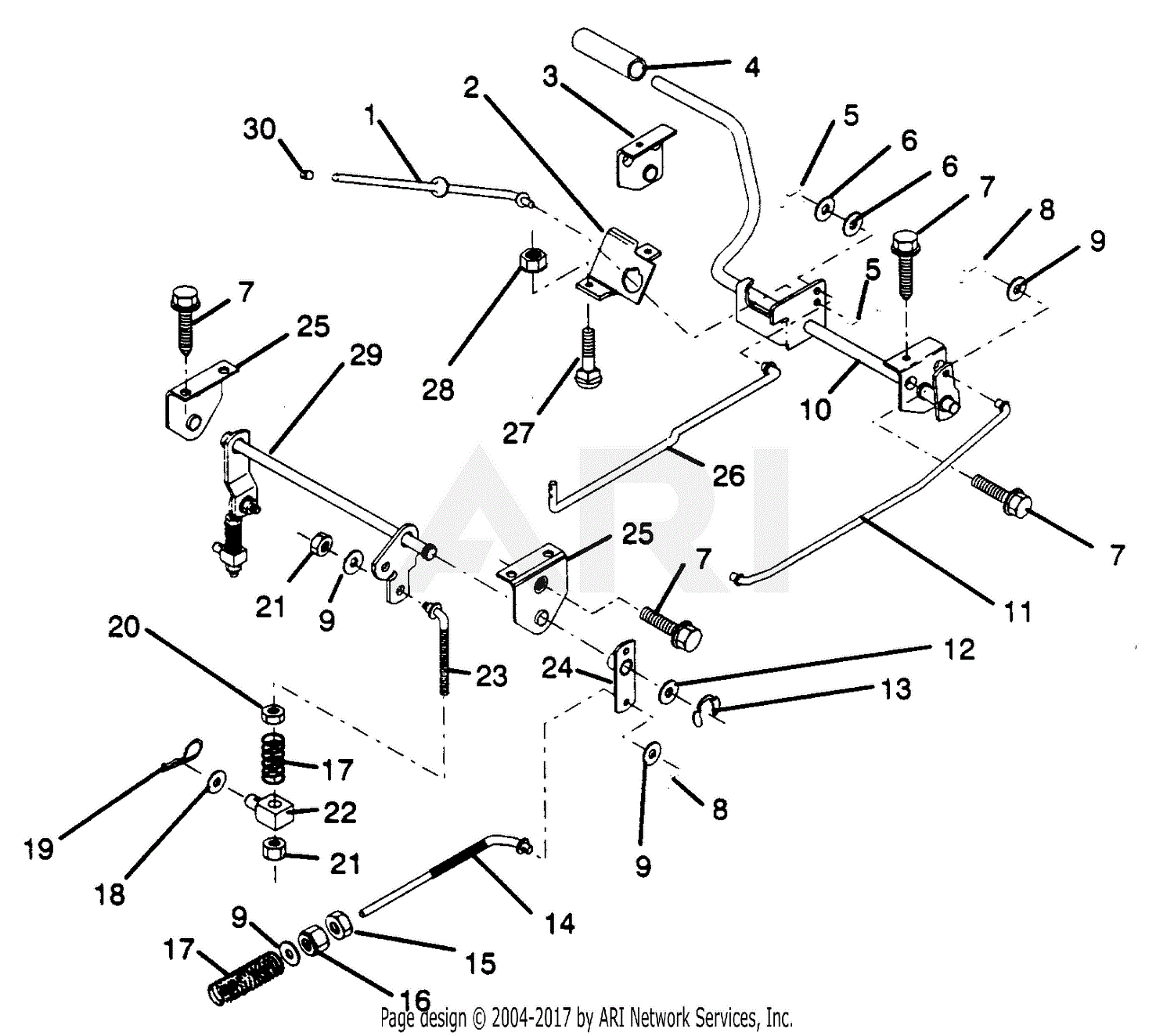 Poulan PP1136 Tractor Parts Diagram for BRAKE / REAR MOWER LIFT ASSEMBLY