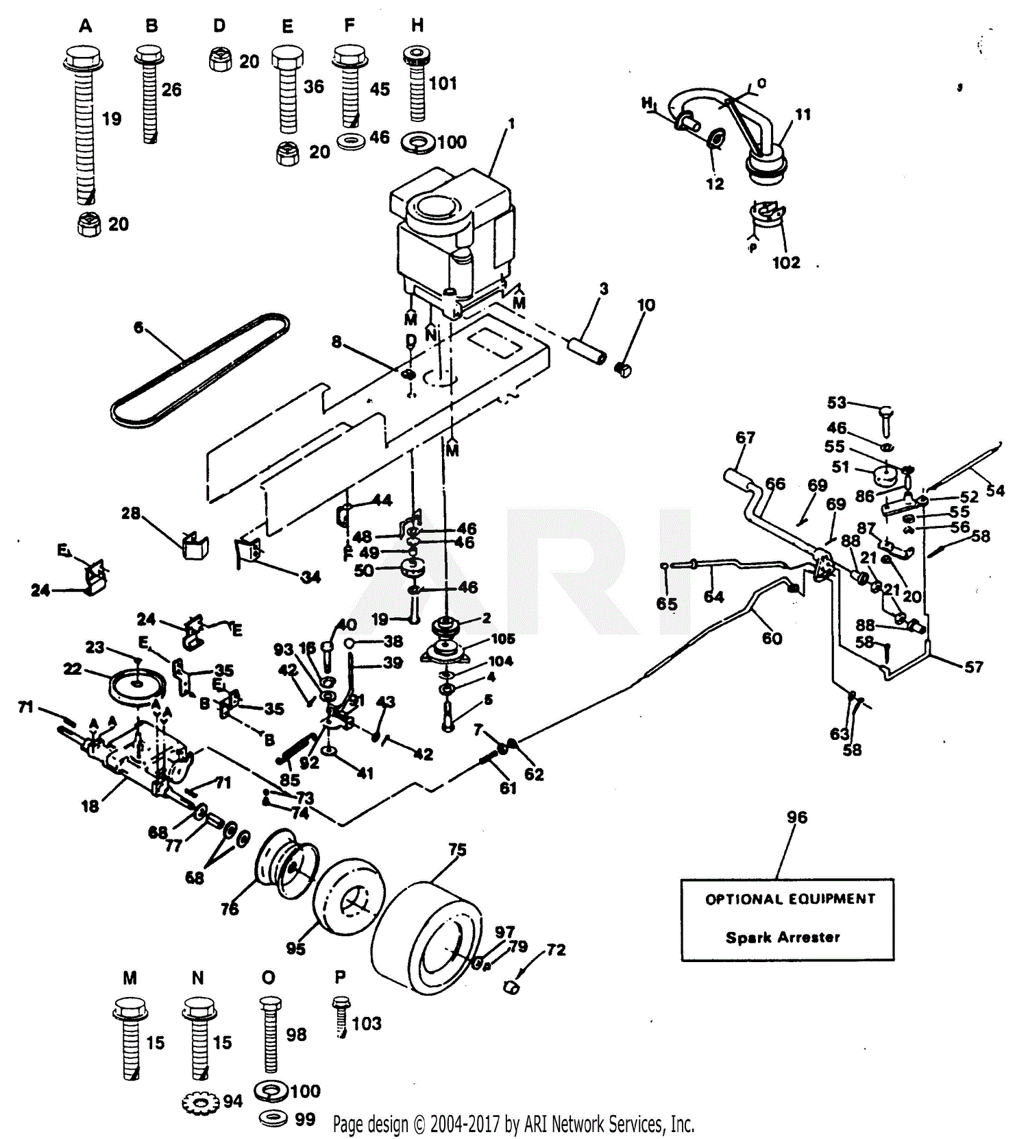 Poulan PP1238A Tractor Parts Diagram for DRIVE