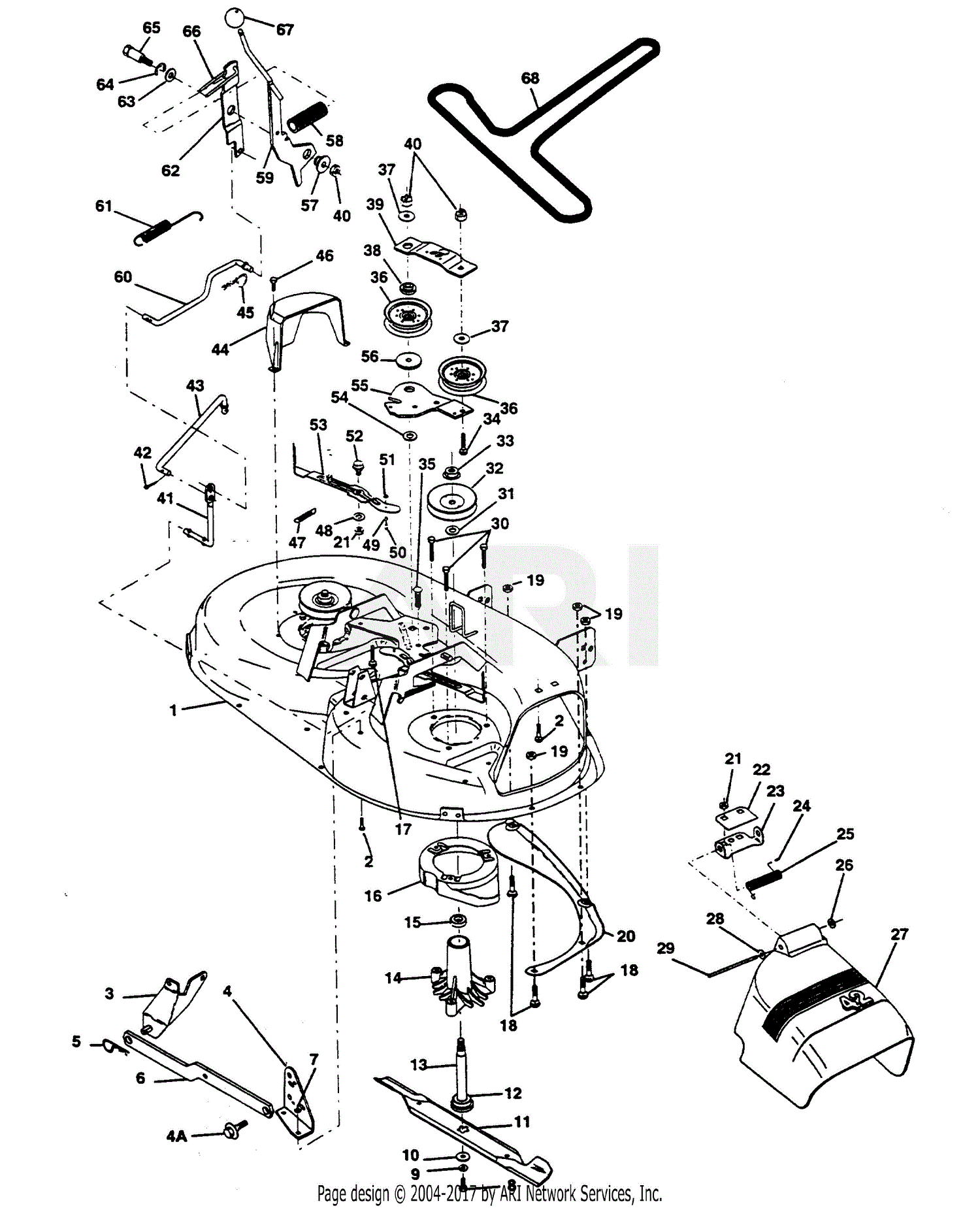 Poulan Pp1242 Tractor Parts Diagram For Mower Deck 42