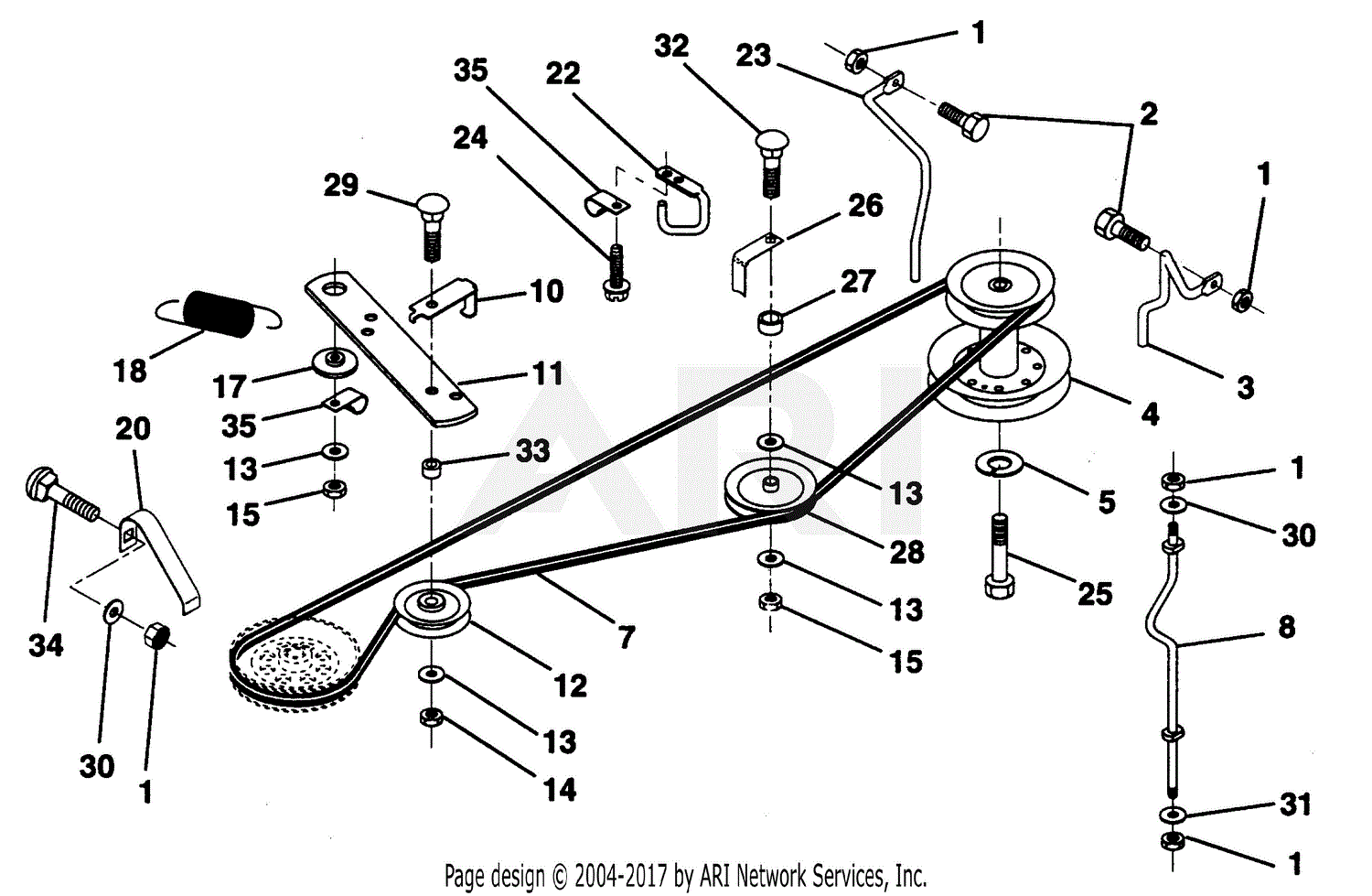 Poulan PP125H38K Tractor Parts Diagram for GROUND DRIVE