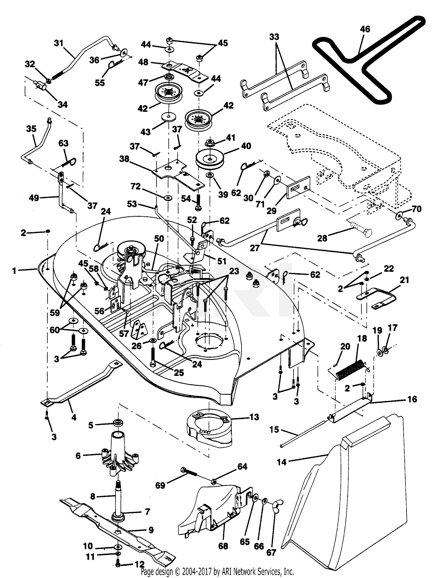 Poulan Pp125h38k Tractor Parts Diagram For Mower Deck