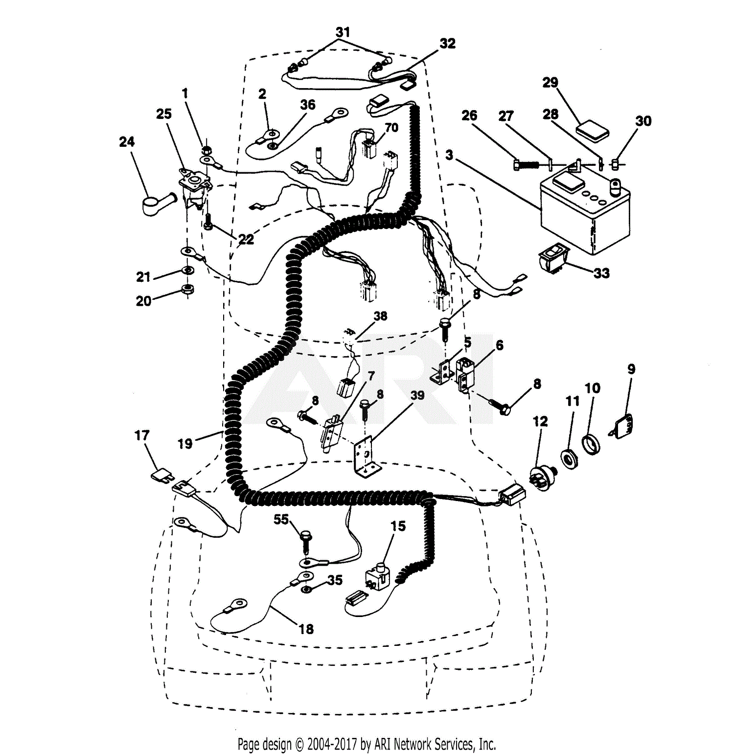 Poulan PP125R38JA Tractor Parts Diagram for ELECTRICAL