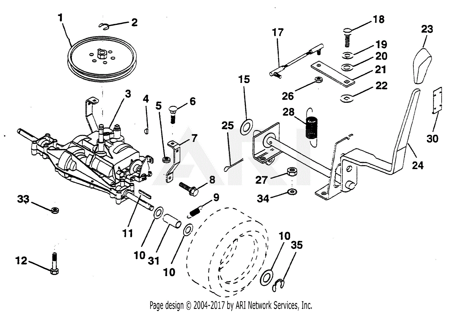 Poulan PP12R38MIA Tractor Parts Diagram for TRANSAXLE