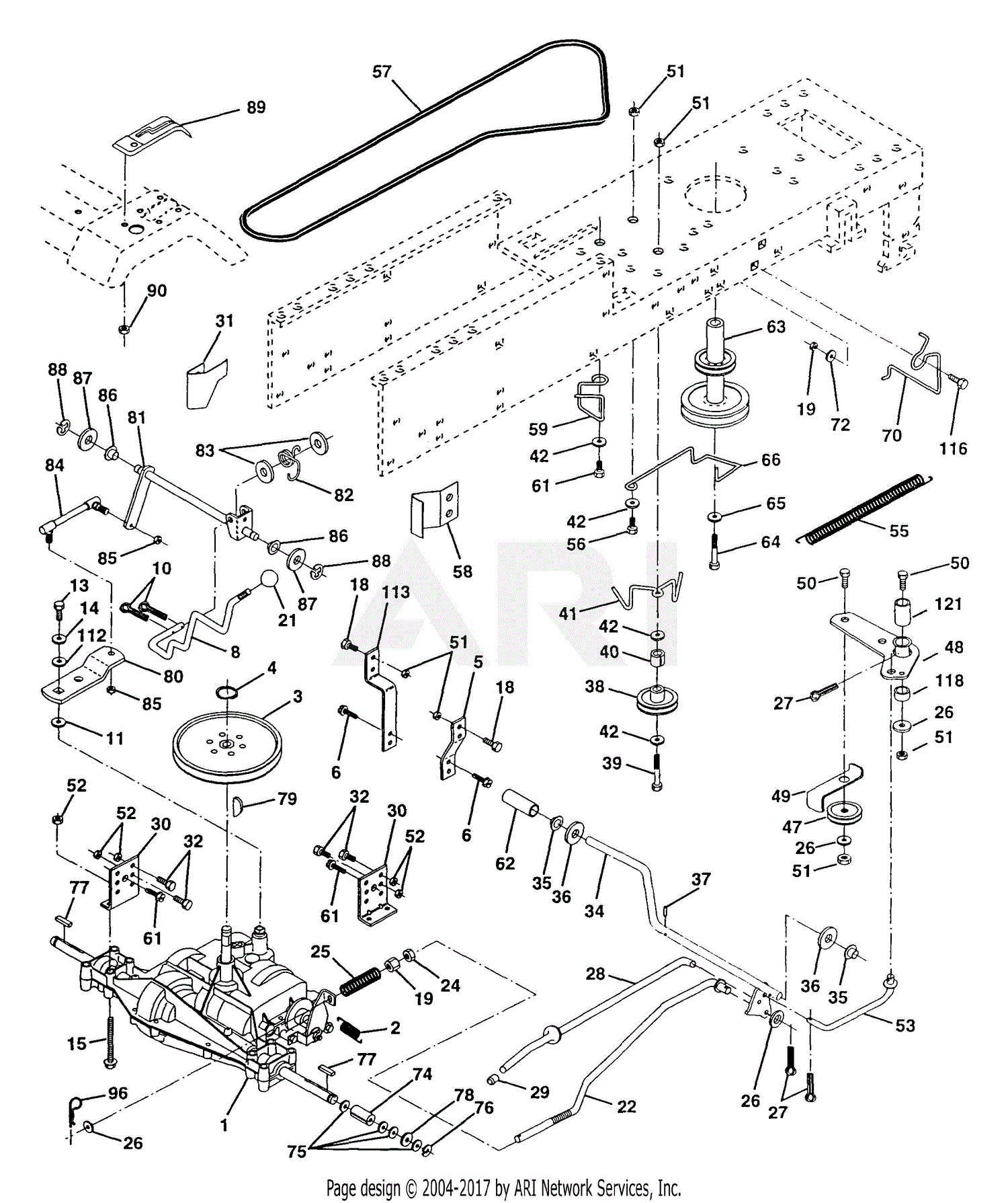 Poulan PP1338 Tractor Parts Diagram for Drive