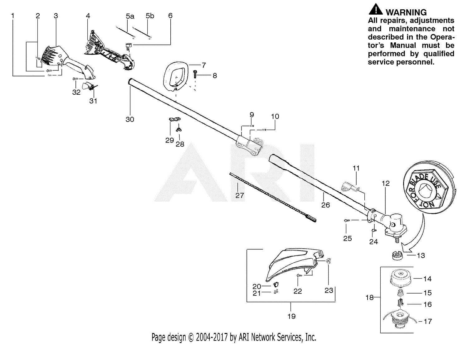 Poulan PP135 Gas Trimmer, 135 Gas Trimmer Parts Diagram for Handle ...