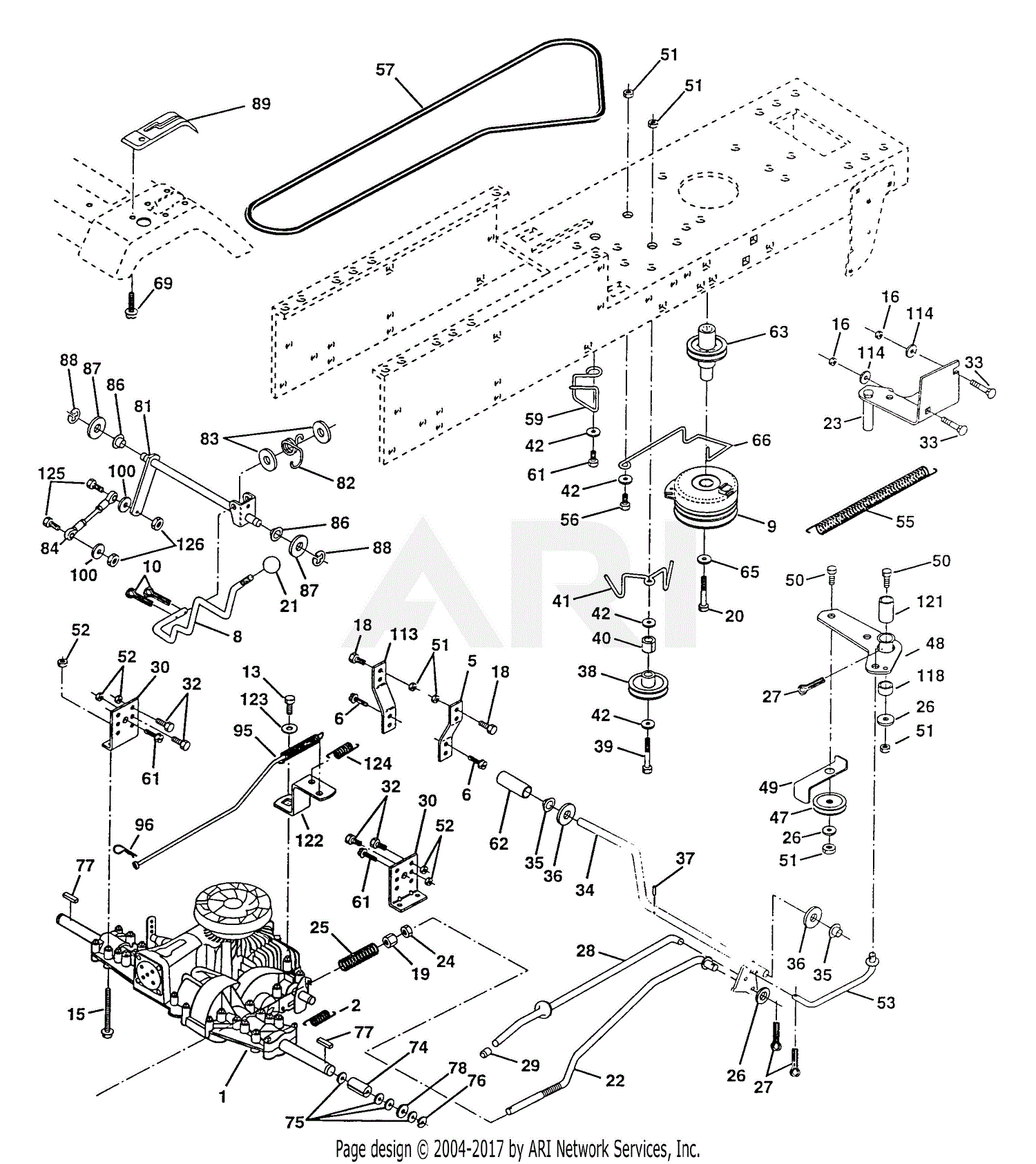 Poulan PP145H42 Tractor Parts Diagram for Drive