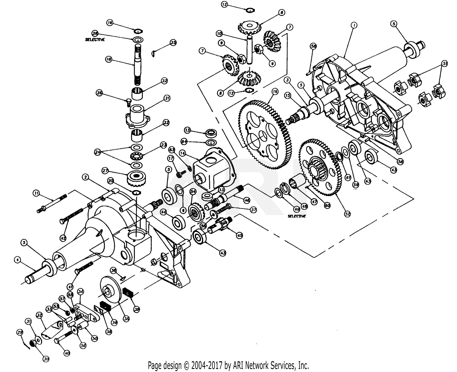 Poulan PP14H44A Tractor Parts Diagram for AGRI-FAB TRANSAXLE MODEL ...