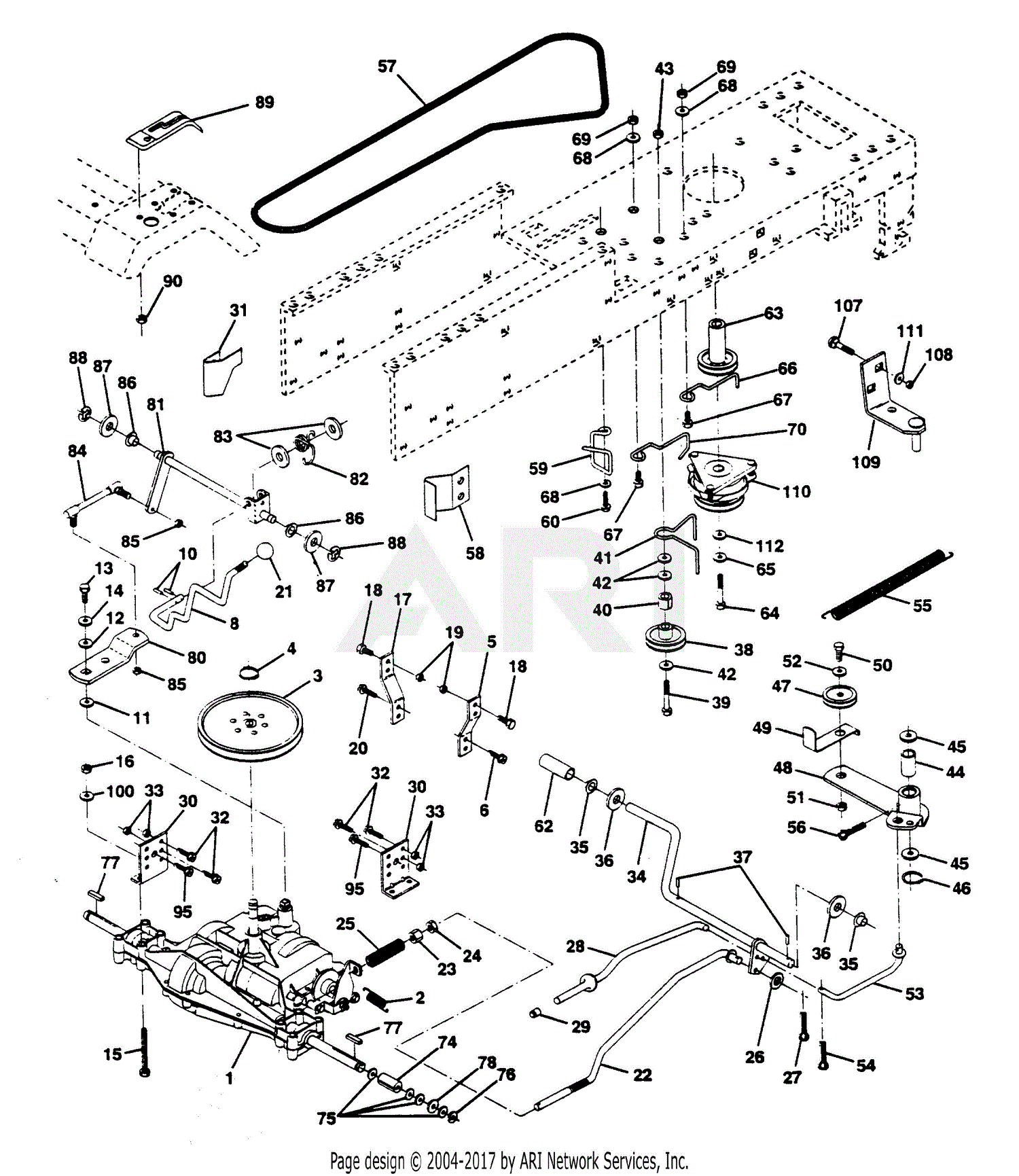 Poulan PP1644JA Tractor Parts Diagram for DRIVE