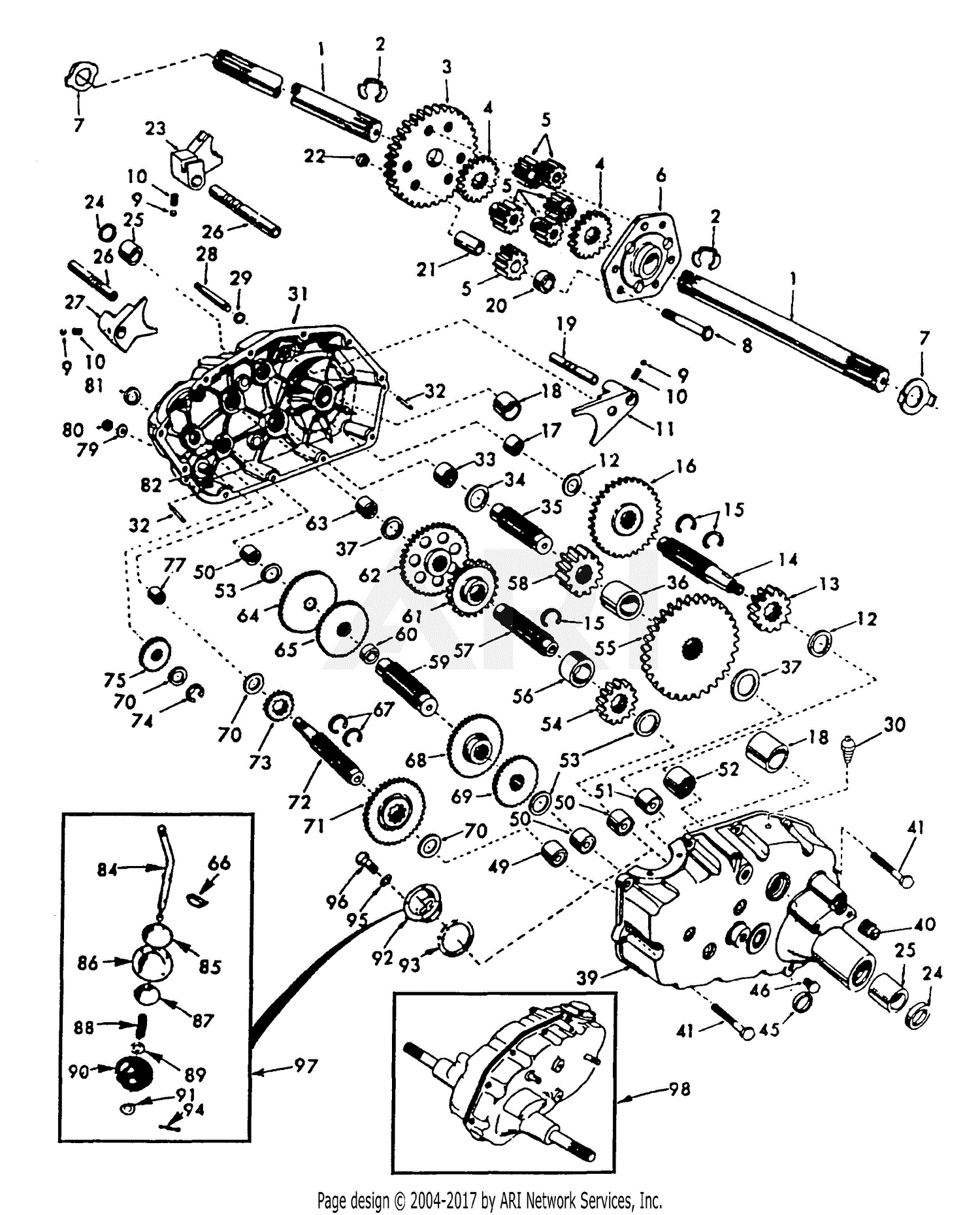 Poulan PP1846A Tractor Parts Diagram for Transaxle