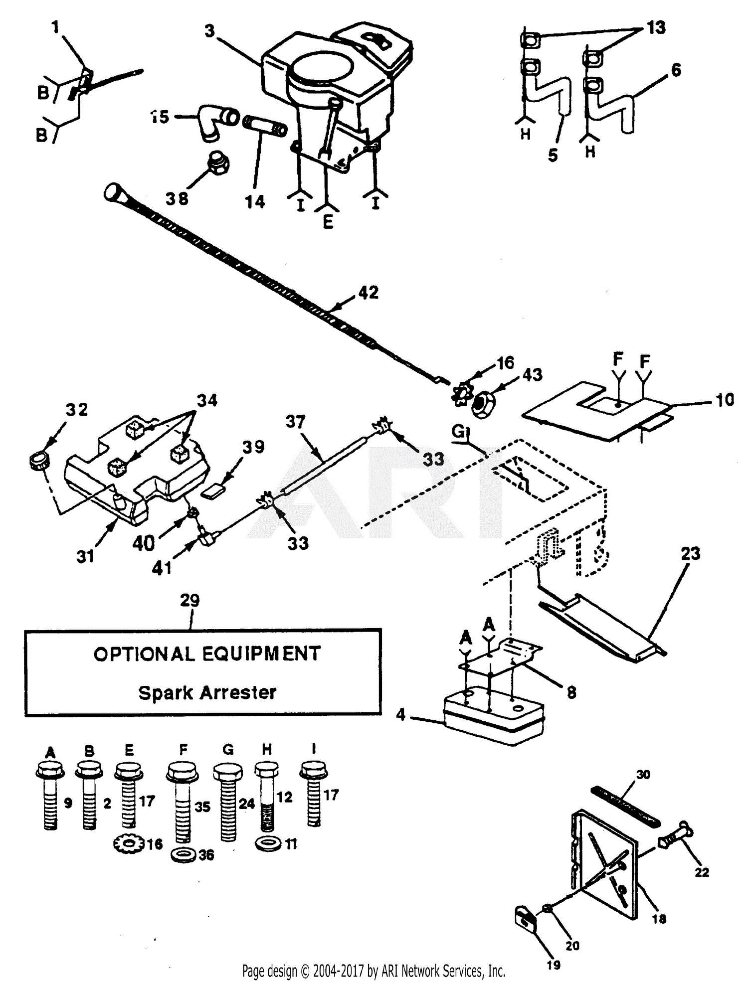 Poulan PP18H44J Tractor Parts Diagram for ENGINE