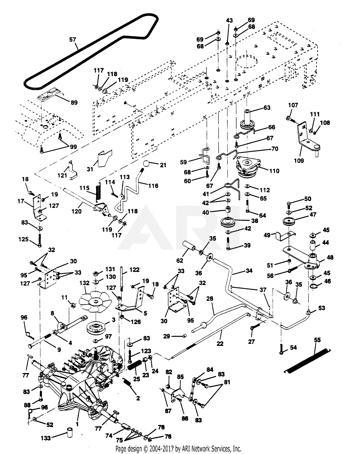 Poulan PP18H44JA Tractor Parts Diagram for DRIVE