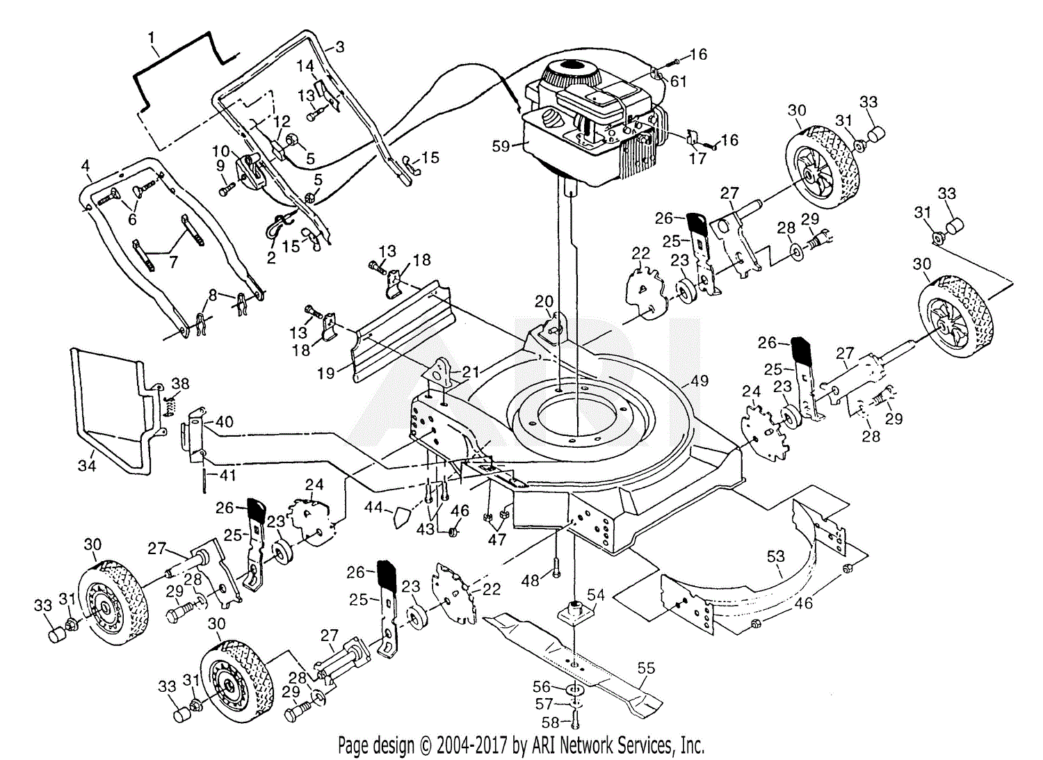 Poulan Pp2035 Mower Parts Diagram For Assembly