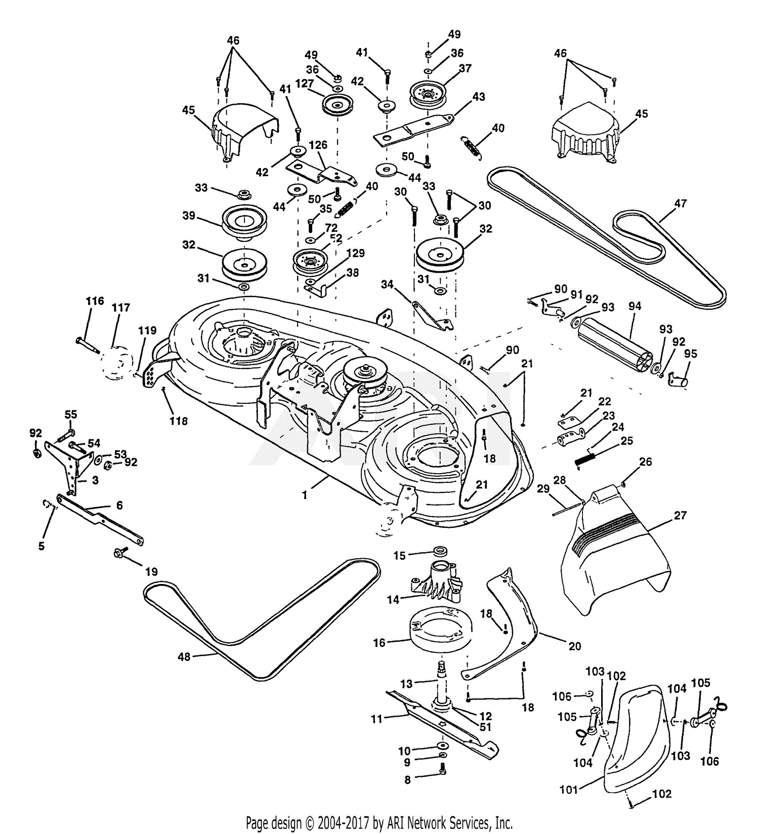 Poulan PP20H46A Tractor Parts Diagram. poulan pro mower blades. 
