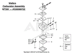 Carburateur Walbro WT-391, WT391, WT625, WT-625, HUSQVARNA 530069722