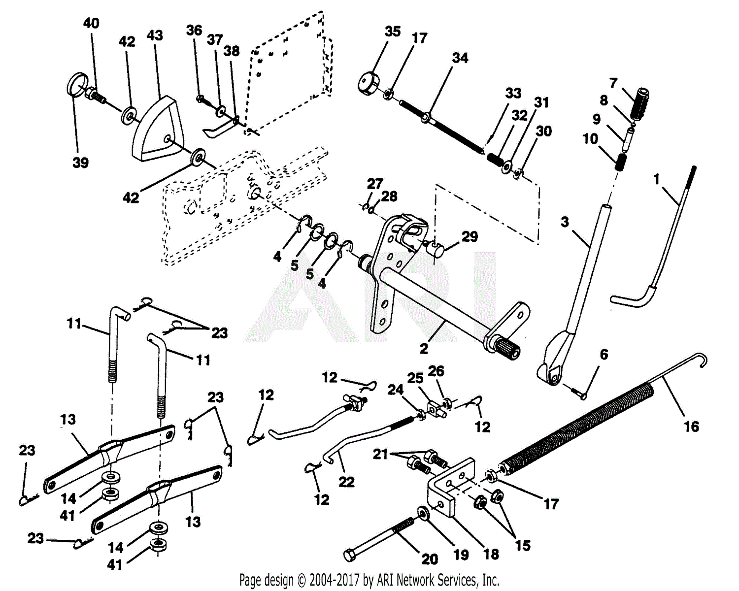 Poulan PP22H50KA Tractor Parts Diagram for LIFT ASSEMBLY